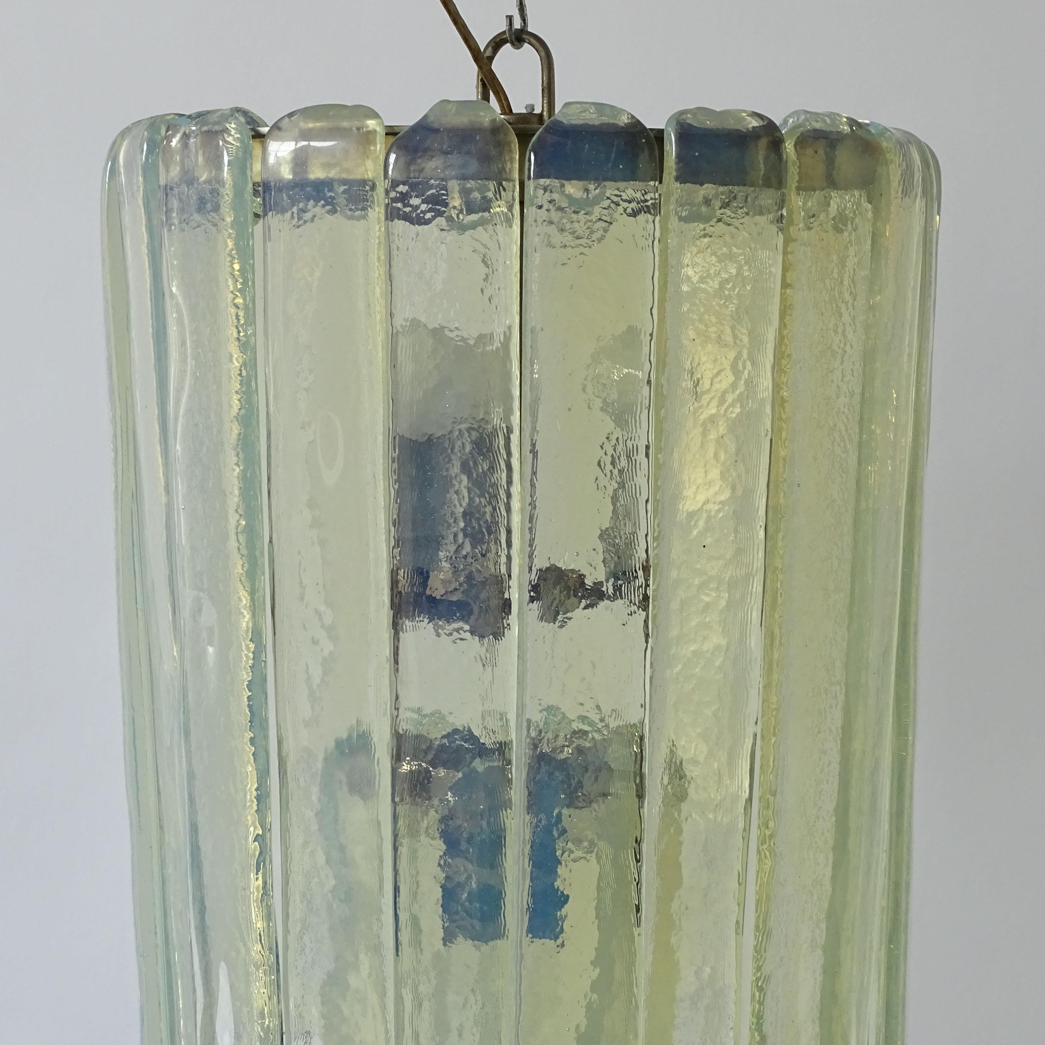 Carlo Nason Murano Glass Waterfall Ceiling Lamp for Mazzega, Italy 1960s In Excellent Condition For Sale In Milan, IT