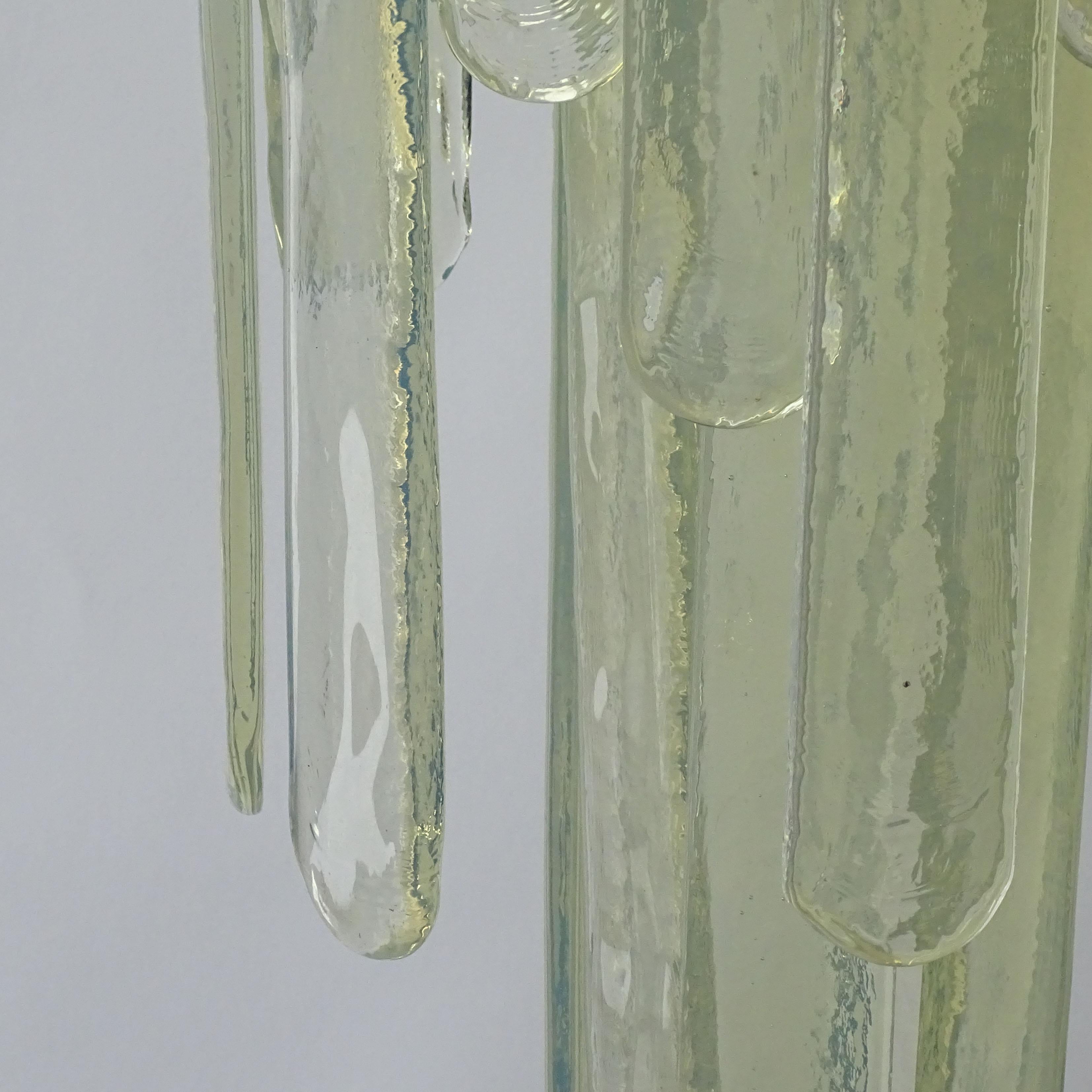 Mid-20th Century Carlo Nason Murano Glass Waterfall Ceiling Lamp for Mazzega, Italy 1960s For Sale