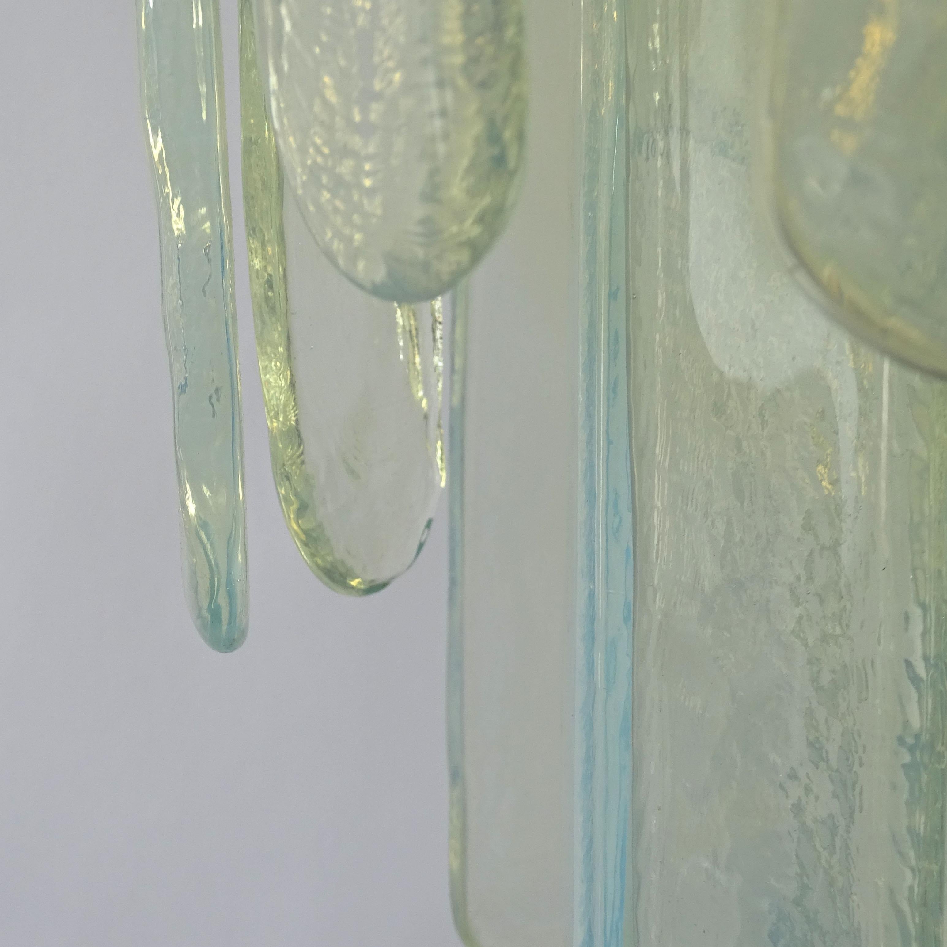 Carlo Nason Murano Glass Waterfall Ceiling Lamp for Mazzega, Italy 1960s For Sale 1