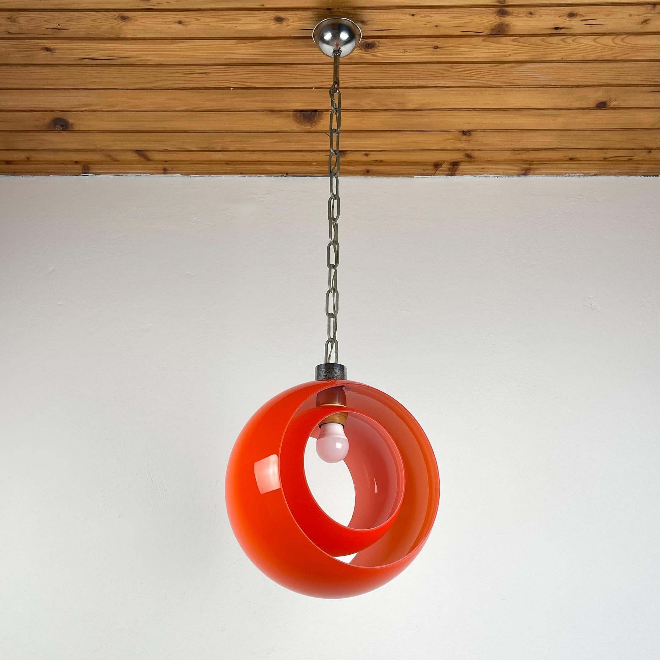 Carlo Nason murano pendant lamp Eclisse, Italy 1960s For Sale 4