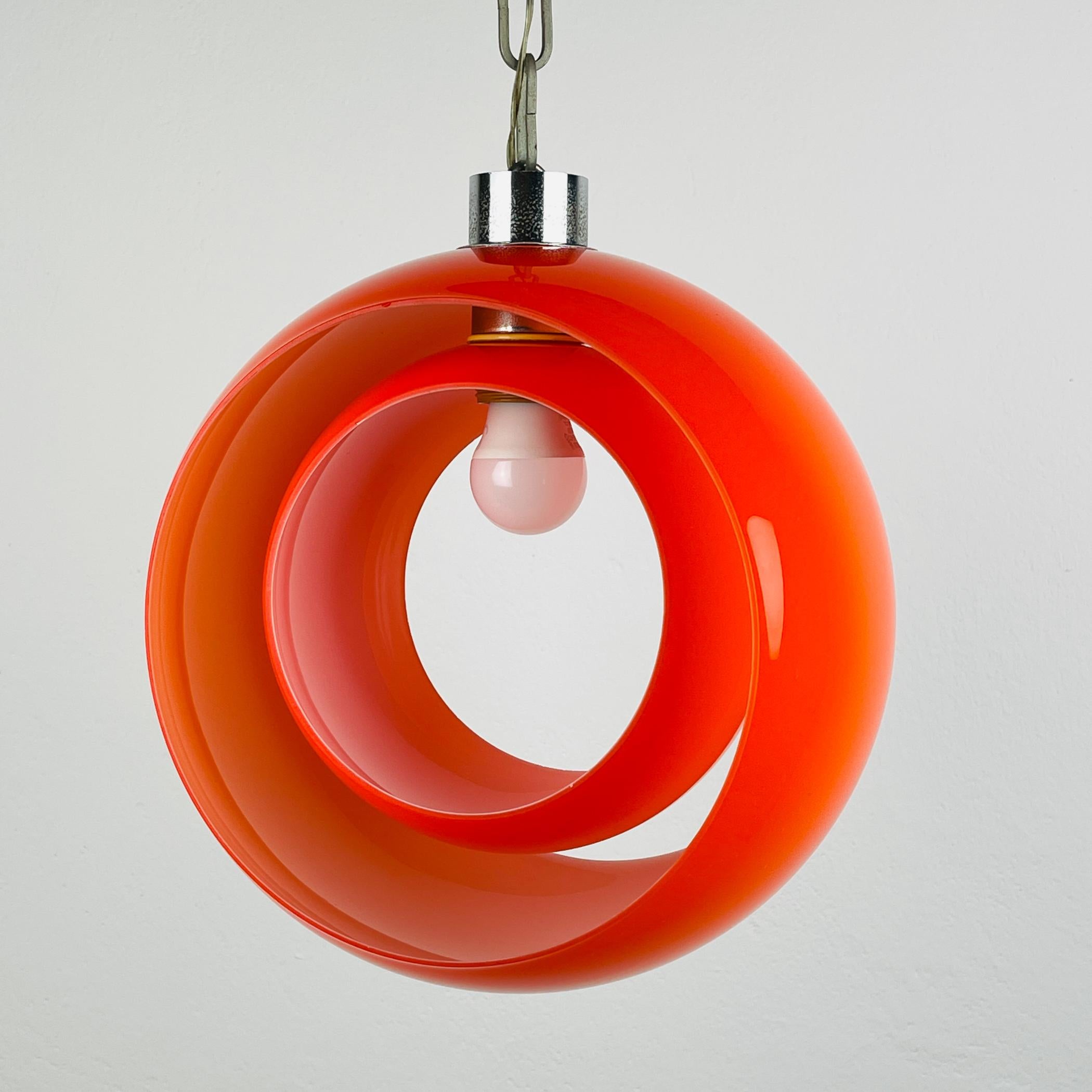 Mid-Century Modern Carlo Nason murano pendant lamp Eclisse, Italy 1960s For Sale