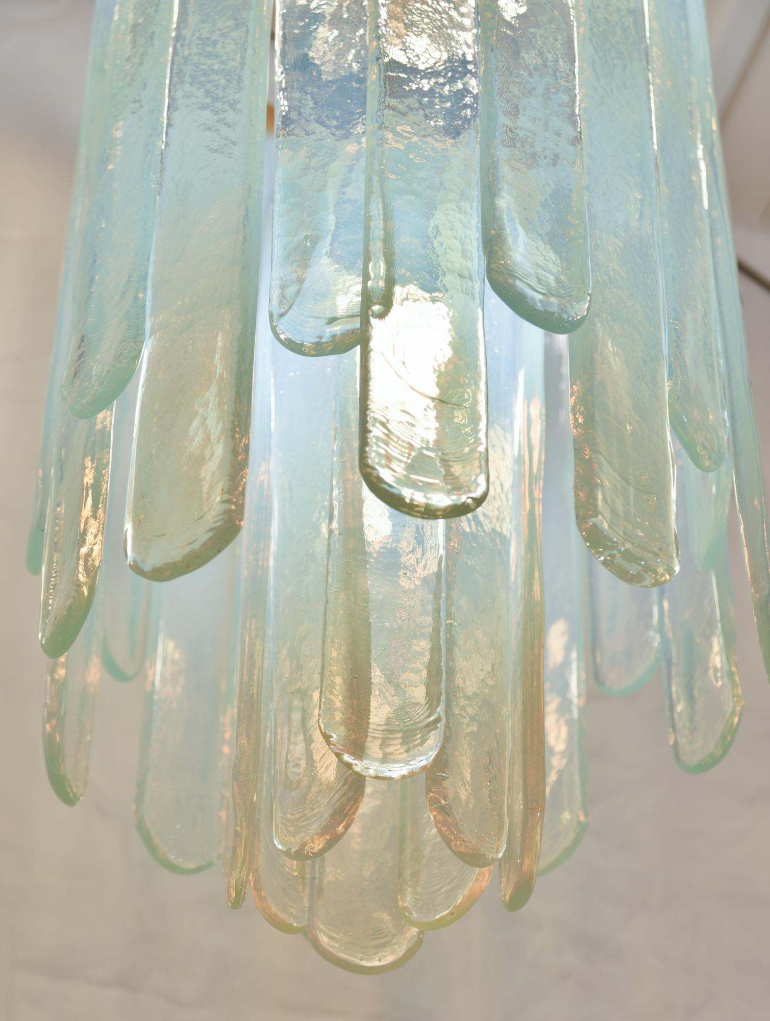 Carlo Nason Opalescent Chandelier In Good Condition In London, GB