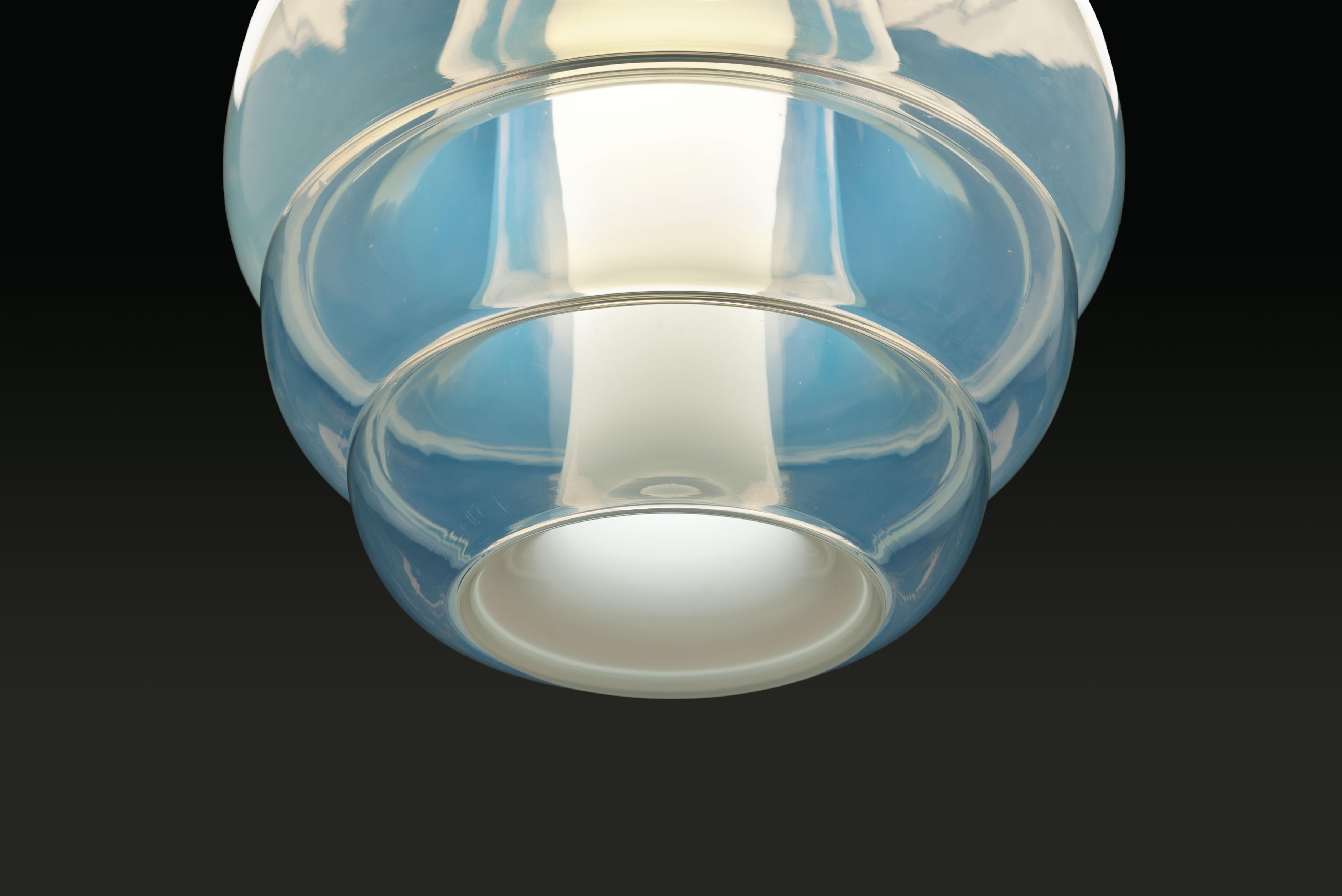 Mid-20th Century Carlo Nason Opalescent Glass Pendant by Mazzega, Murano