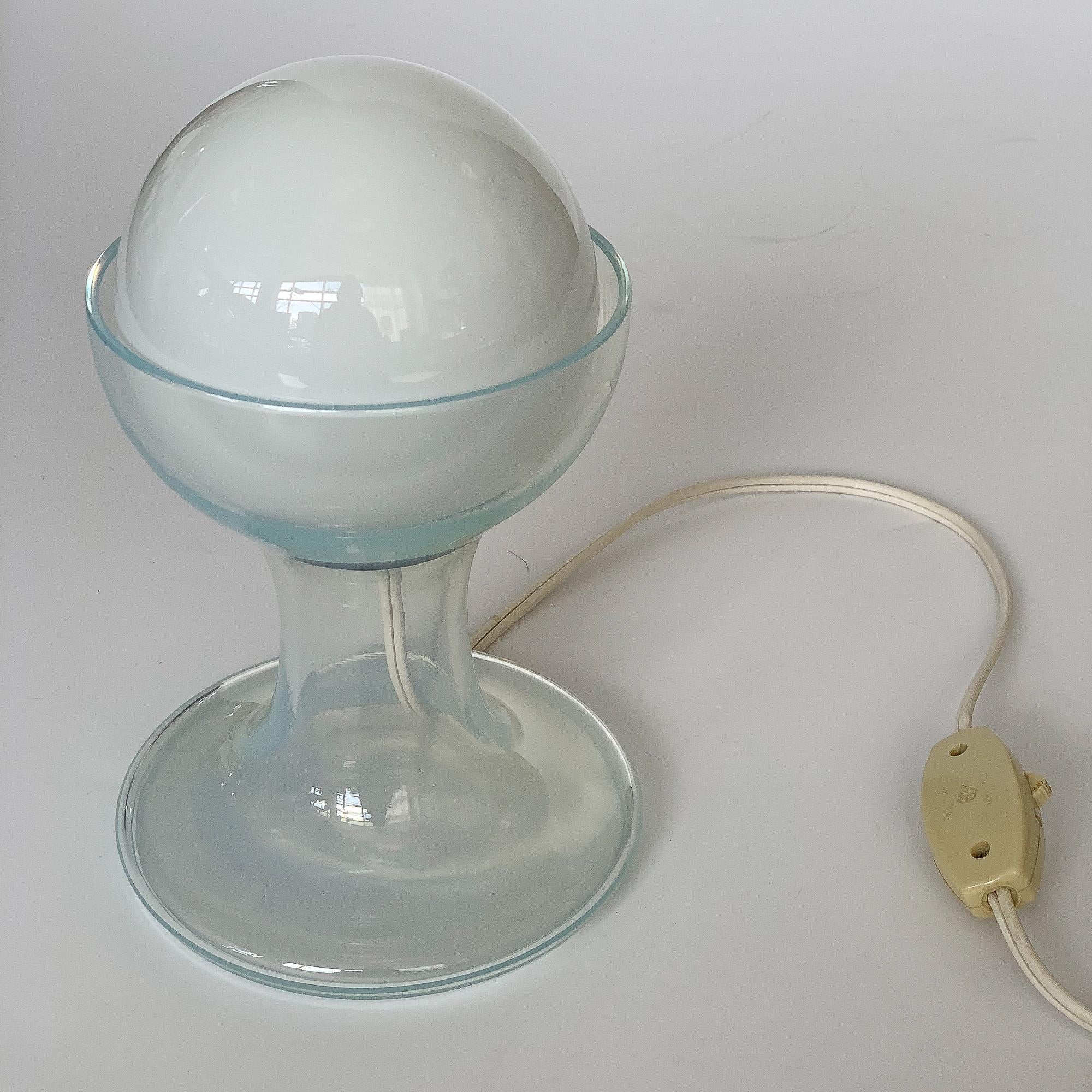Carlo Nason Opalescent Murano Glass Petite Table Lamp for Mazzega 3