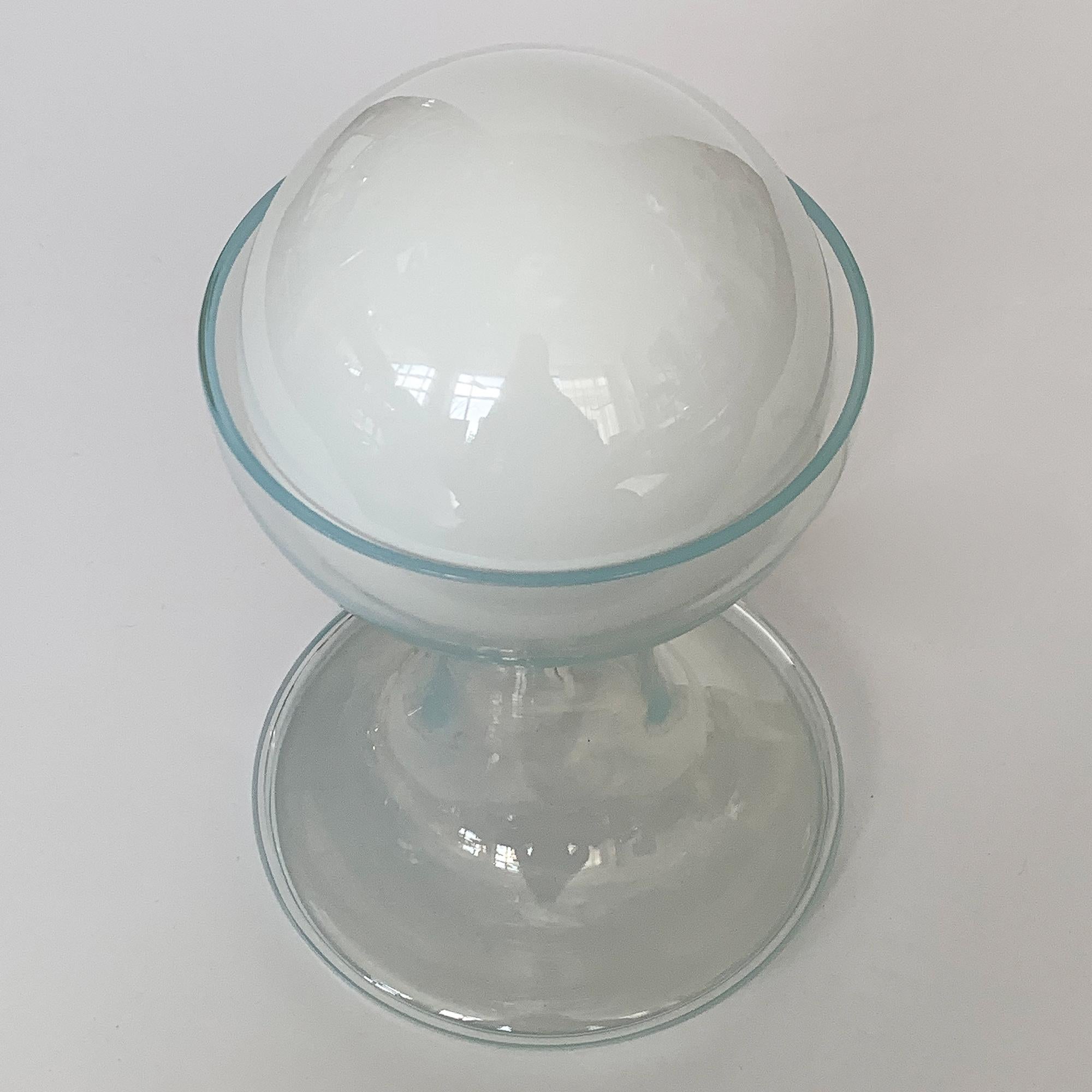 Mid-Century Modern Carlo Nason Opalescent Murano Glass Petite Table Lamp for Mazzega