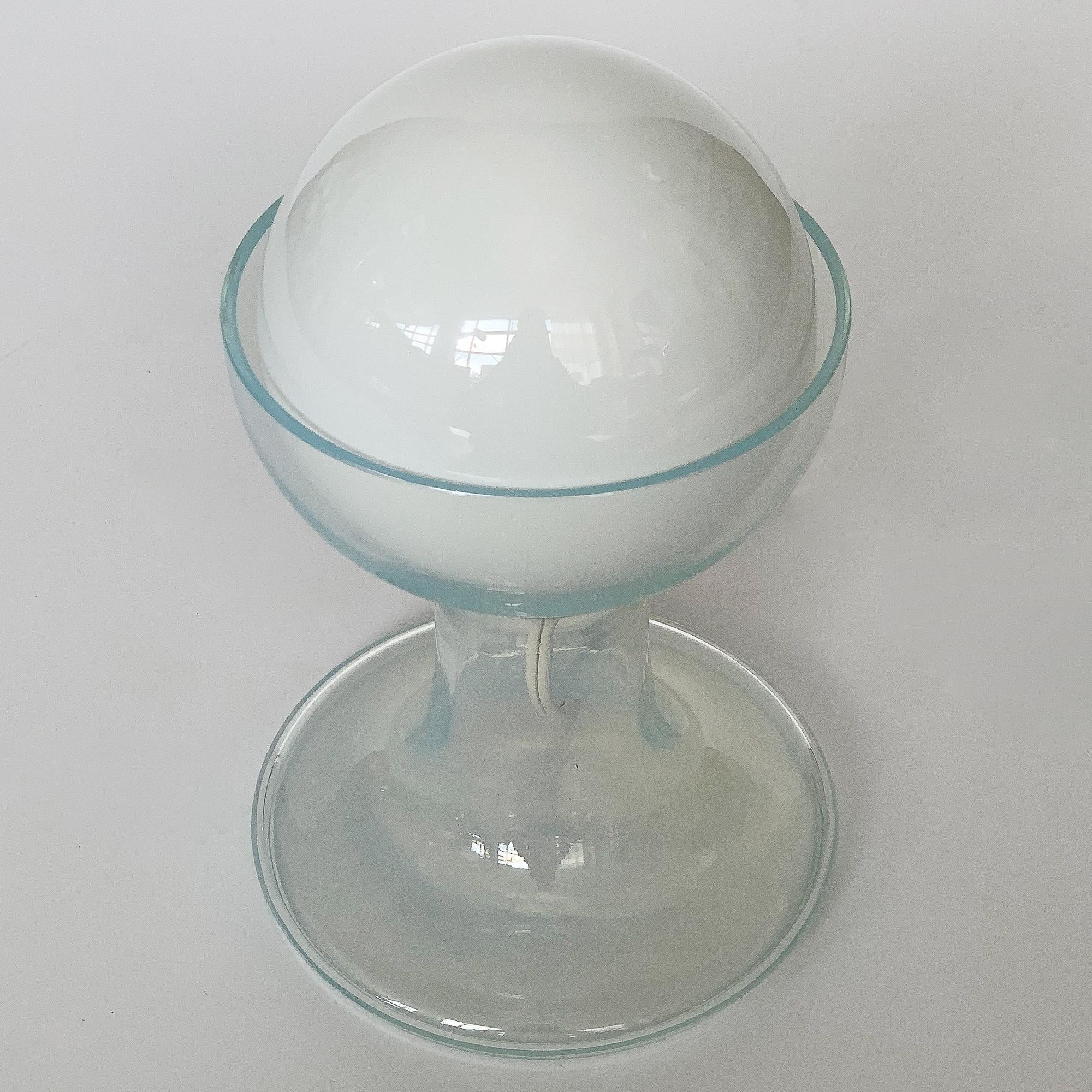 Italian Carlo Nason Opalescent Murano Glass Petite Table Lamp for Mazzega