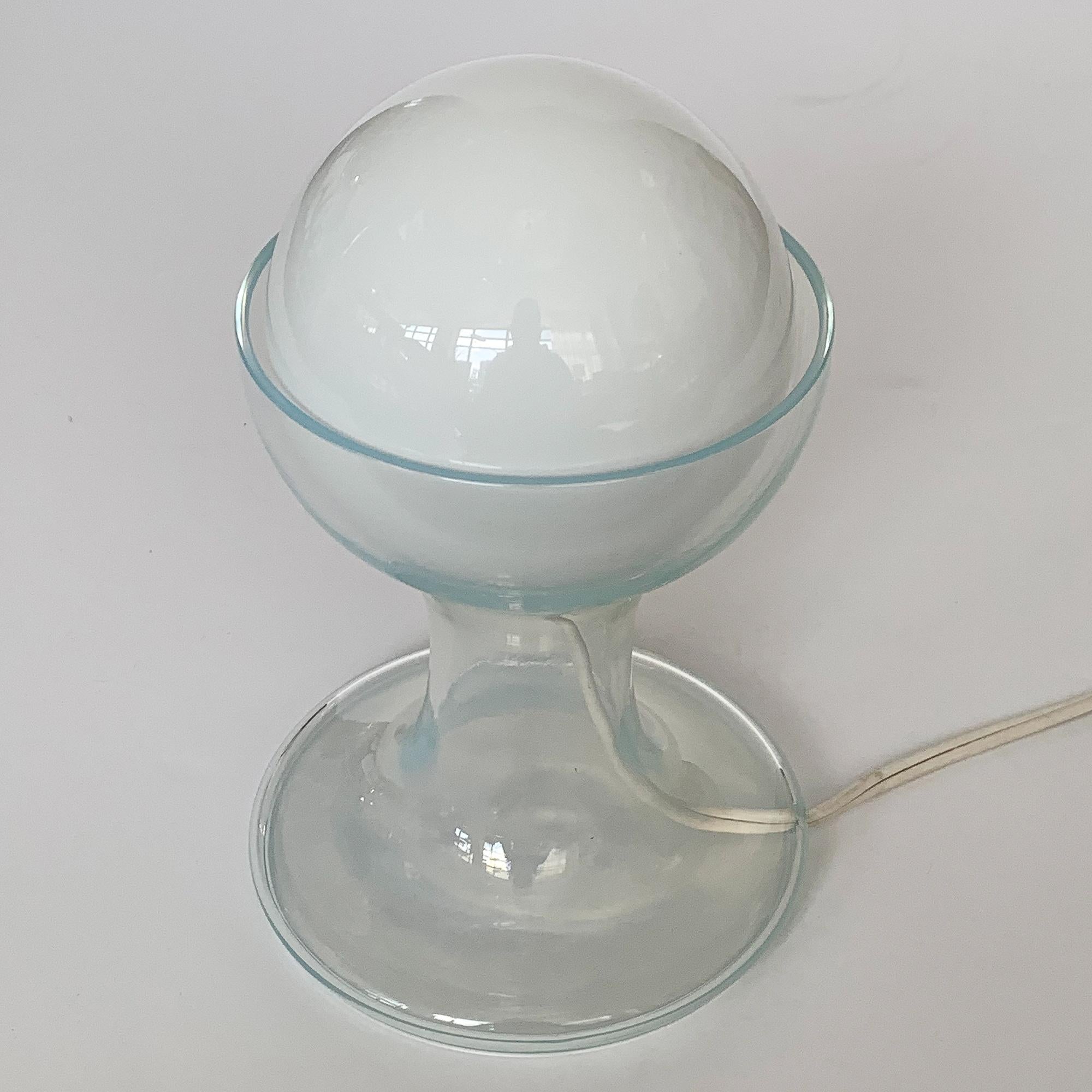 Blown Glass Carlo Nason Opalescent Murano Glass Petite Table Lamp for Mazzega