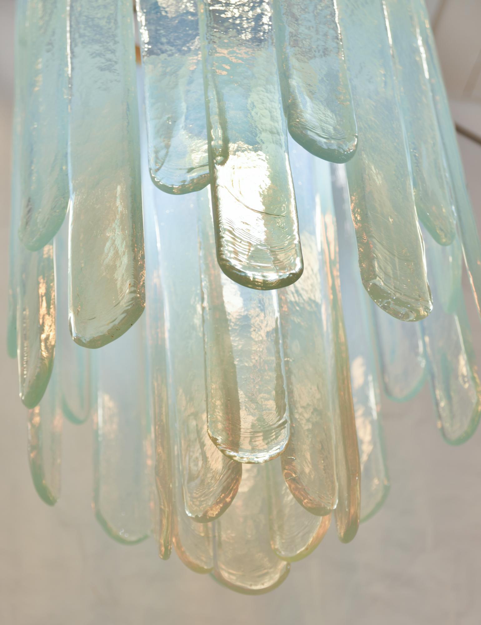 Carlo Nason Opalescent Waterfall Chandelier In Good Condition In London, GB
