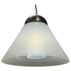 Suspension en verre opalin de Carlo Nason pour Mazzega, Italie, années 1970