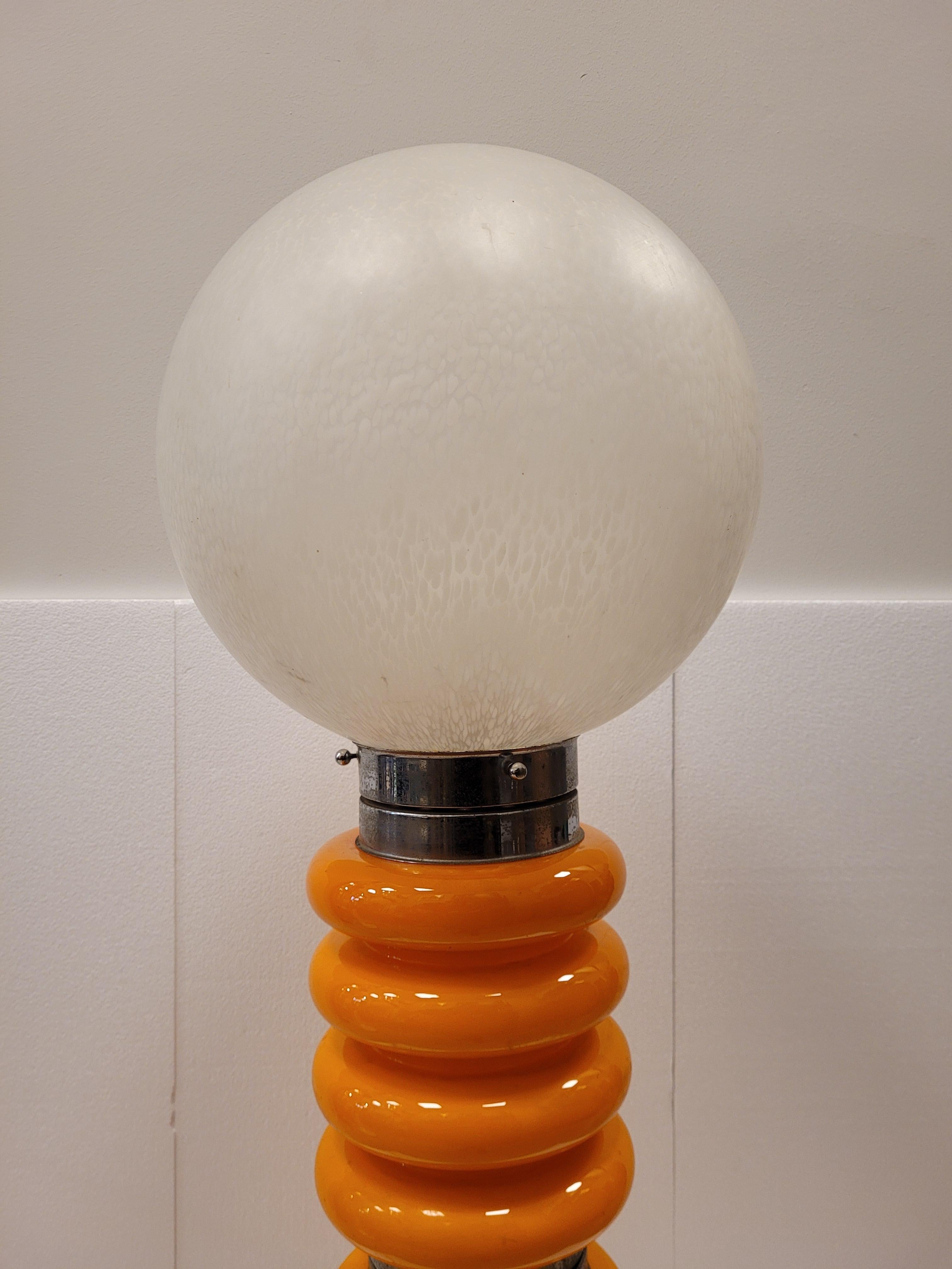 Carlo Nason, Stehlampe in Orange, Beleuchtung, für Mazzega, Italien, 1960er Jahre 5