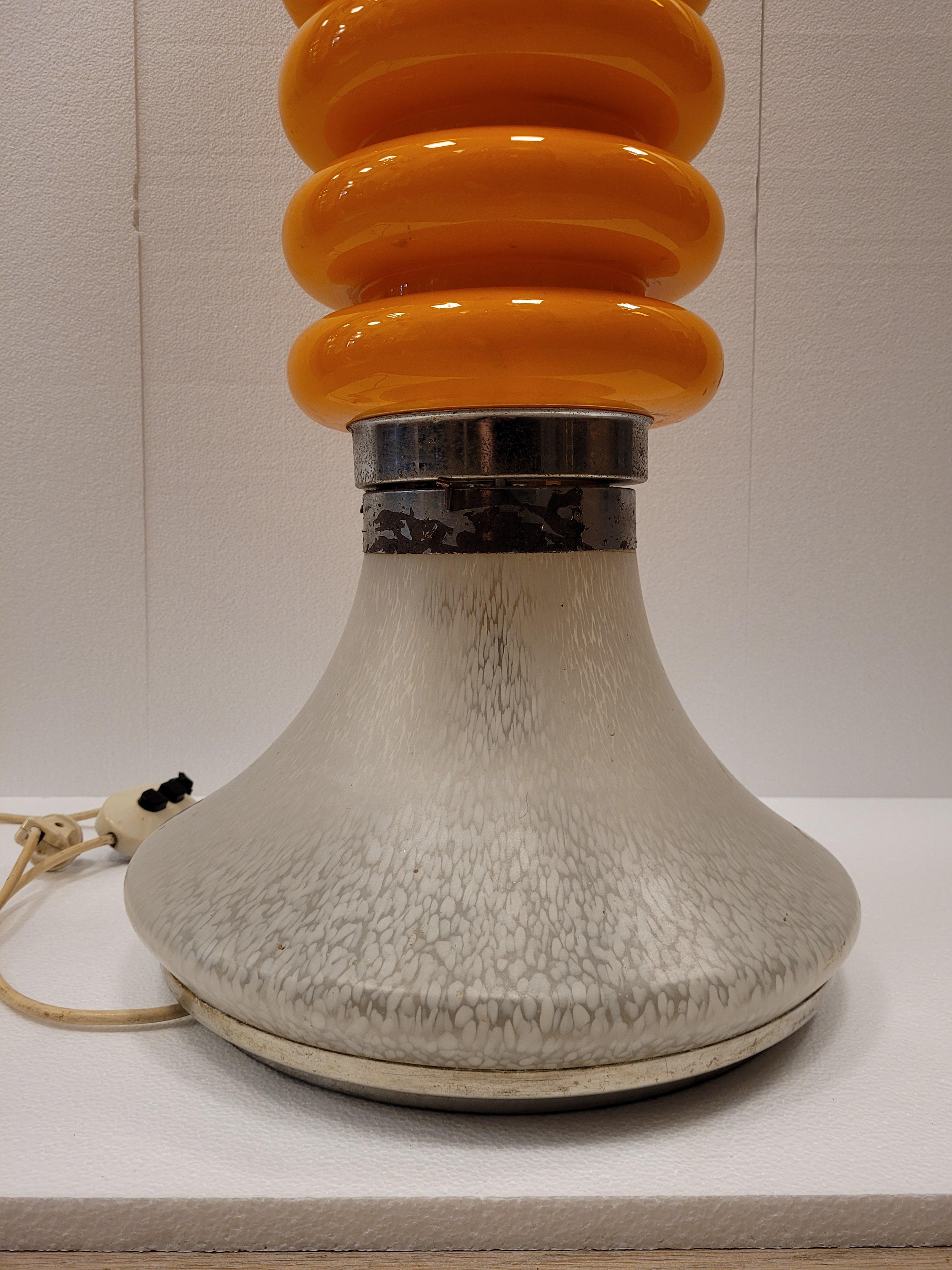 Carlo Nason, Stehlampe in Orange, Beleuchtung, für Mazzega, Italien, 1960er Jahre 8