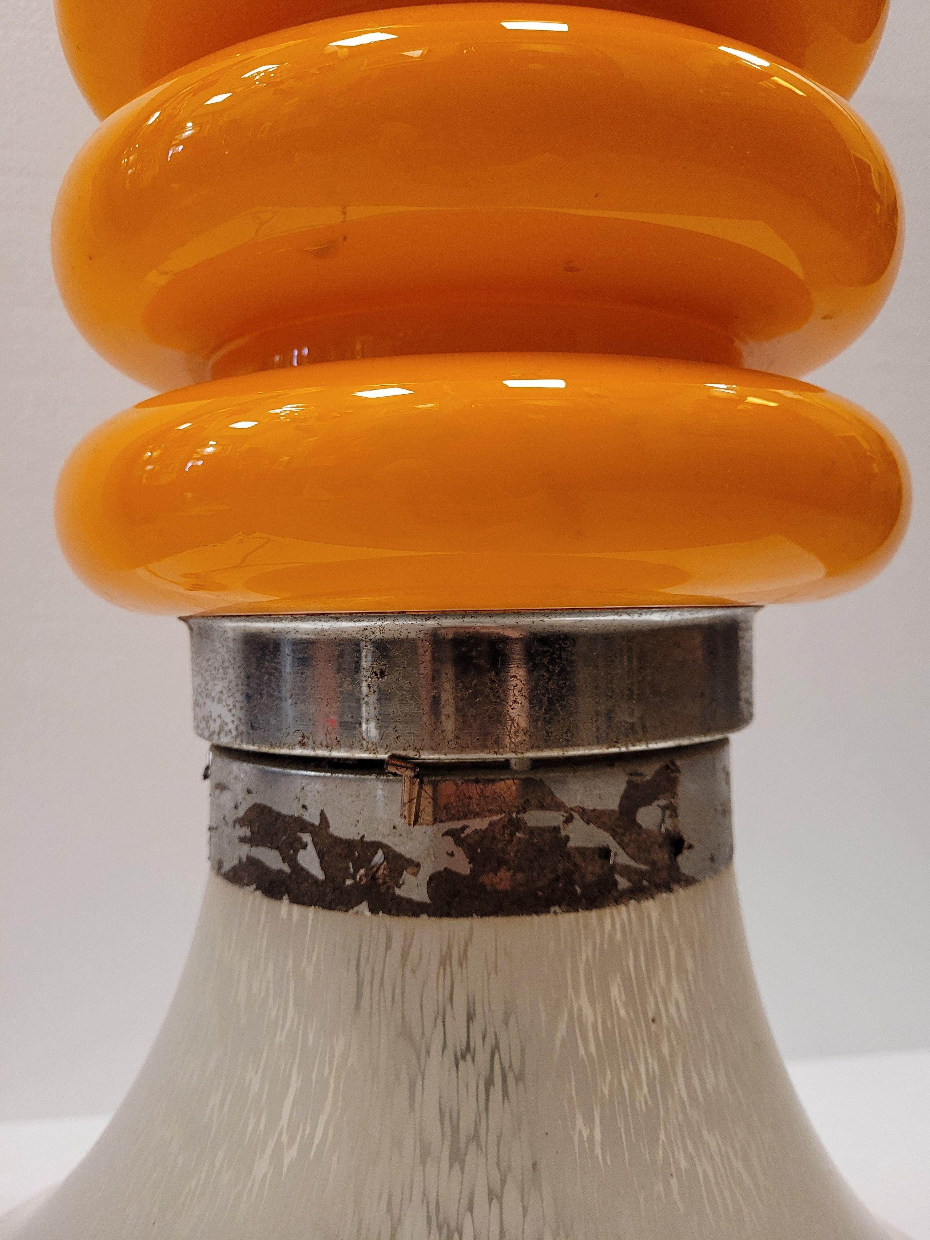 Carlo Nason, Stehlampe in Orange, Beleuchtung, für Mazzega, Italien, 1960er Jahre 9