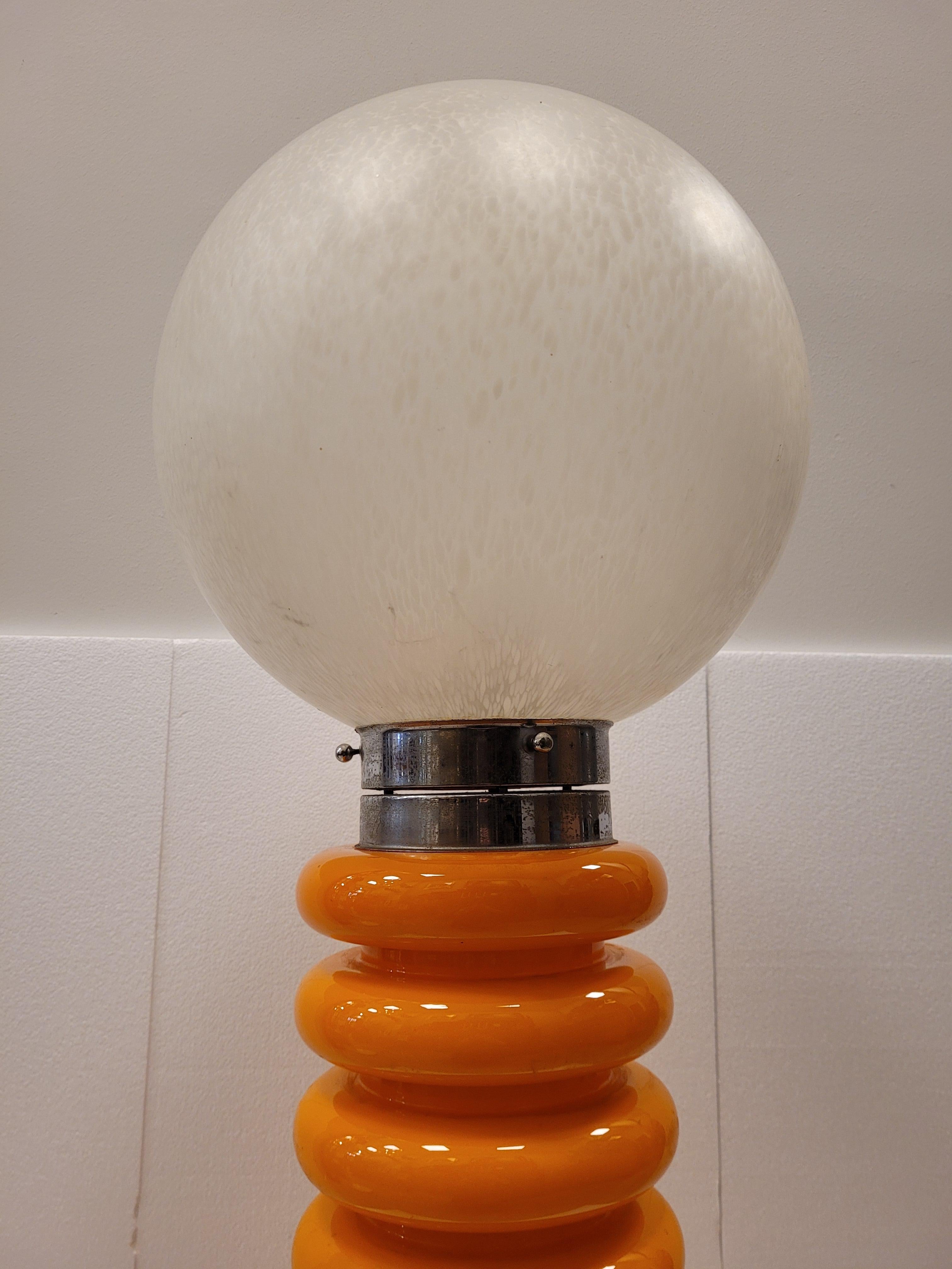 Carlo Nason, Stehlampe in Orange, Beleuchtung, für Mazzega, Italien, 1960er Jahre (Stahl)