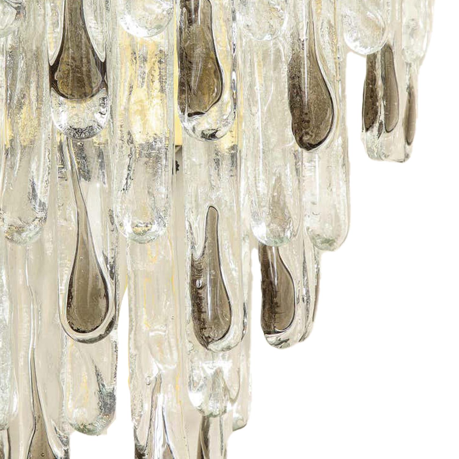 Mid-Century Modern Carlo Nason Pair of Mazzega Drip Glass Sconces 1970s For Sale