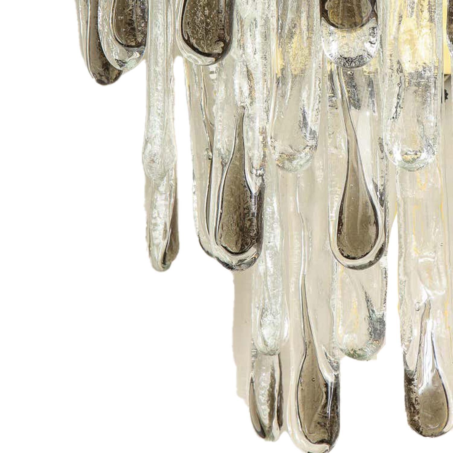 Hand-Crafted Carlo Nason Pair of Mazzega Drip Glass Sconces 1970s For Sale