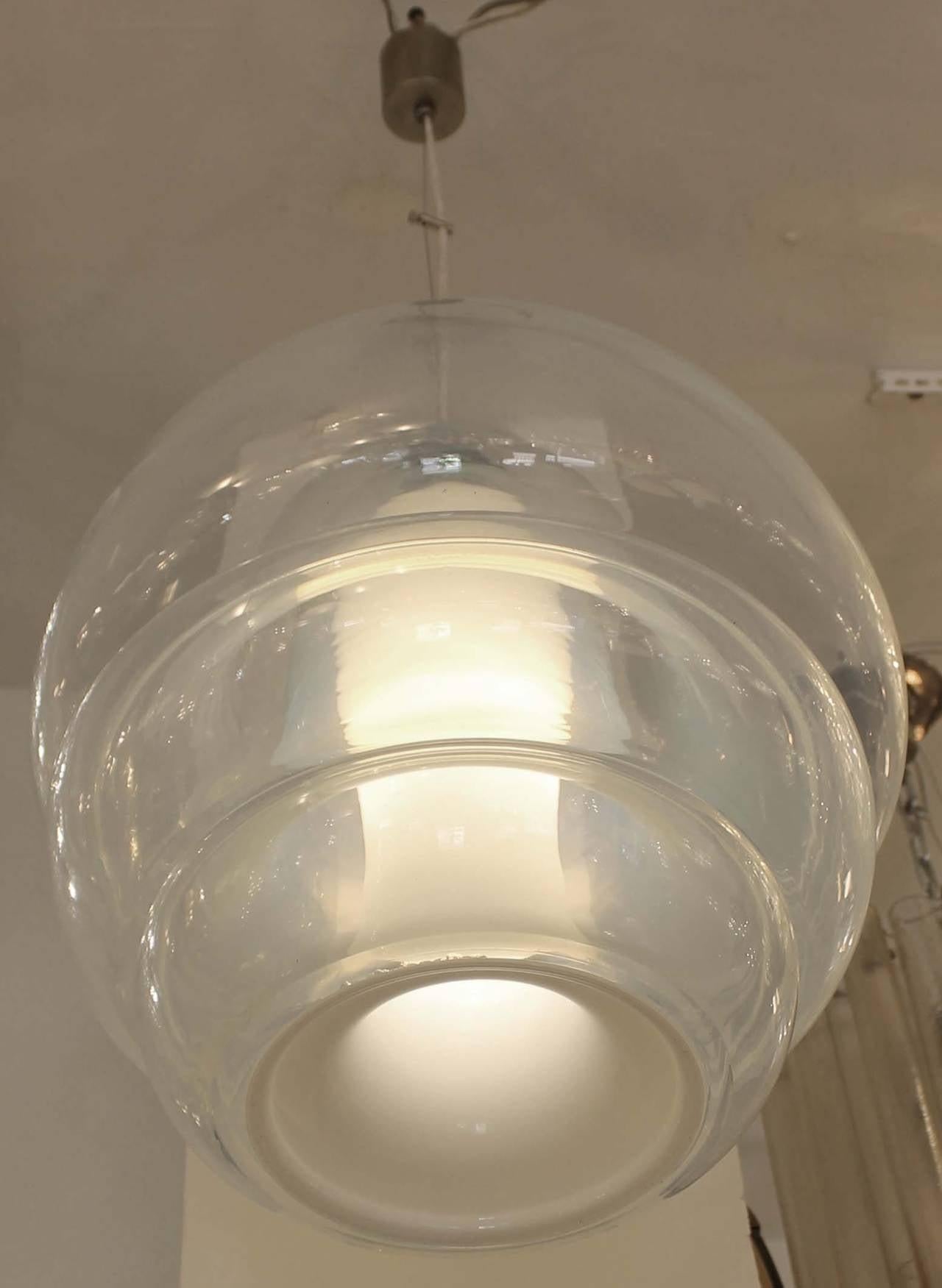 Mid-Century Modern Lampe à suspension Carlo Nason pour Mazzega, Italie, années 1960 en vente
