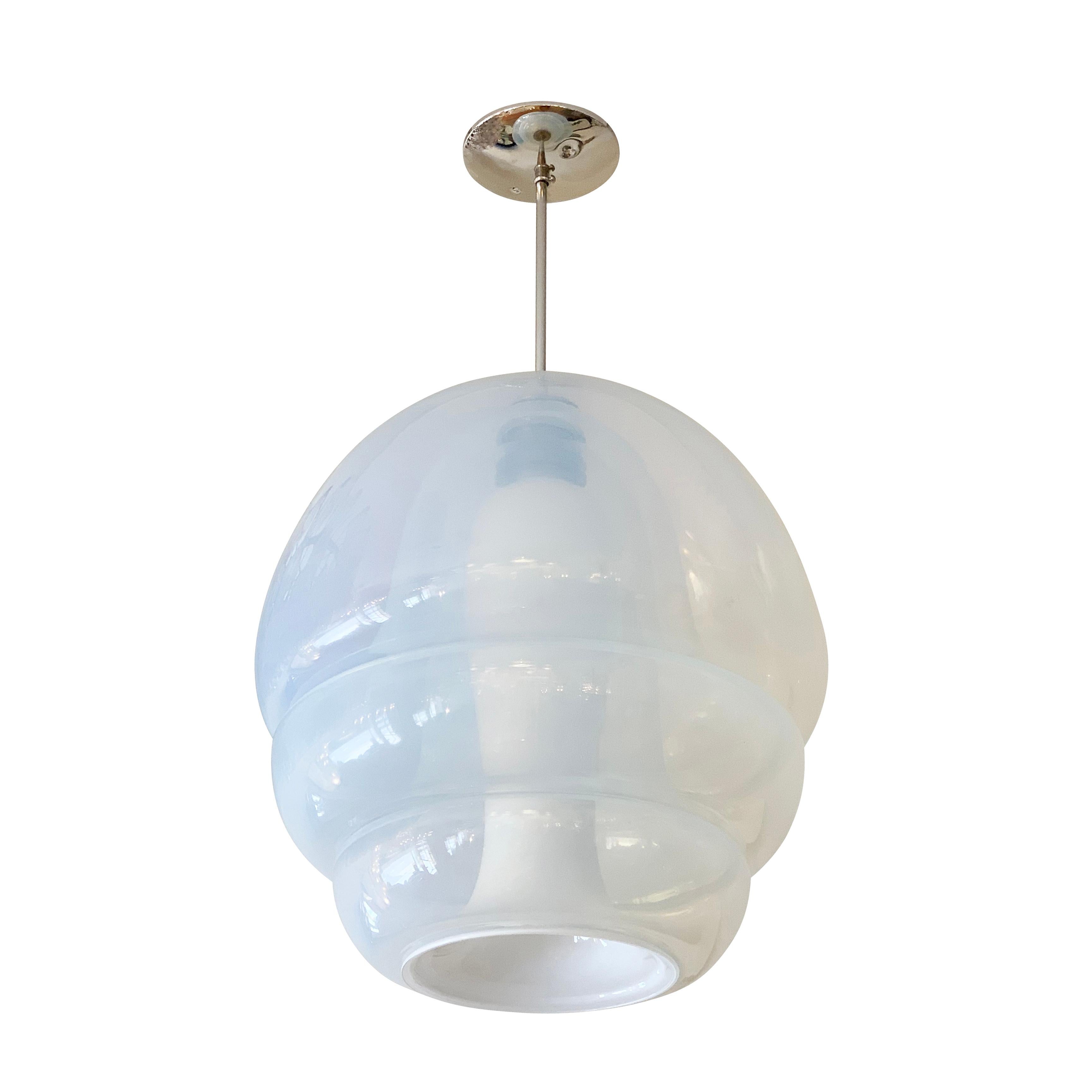 Mid-Century Modern Lampe à suspension Carlo Nason pour Mazzega, Italie, années 1960 en vente