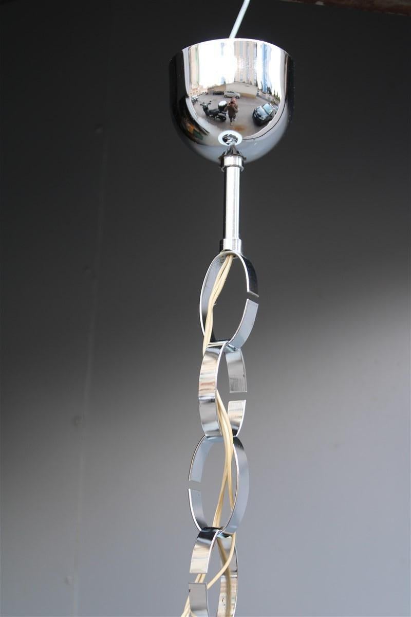Carlo Nason per Mazzega Lampadario Pop Art Pulegoso 1970 Metallo cromato in vendita 4