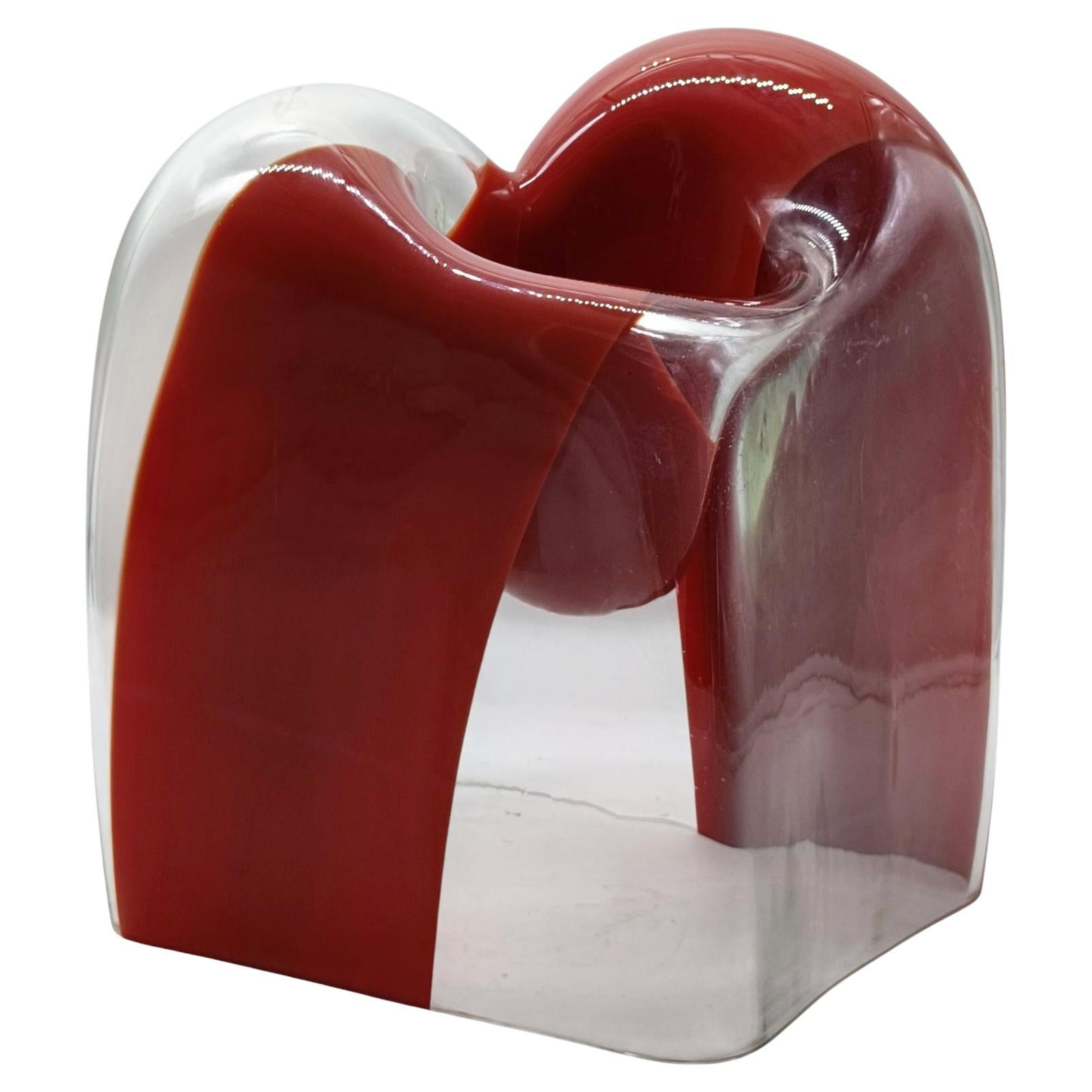 Carlo Nason per Mazzega Vaso Scultura in Vetro di Murano, Italien 1970er Jahre