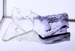 Carlo Nason S502, Mazzega, Centerpiece in Violet and Clear Murano Glass, 1970s