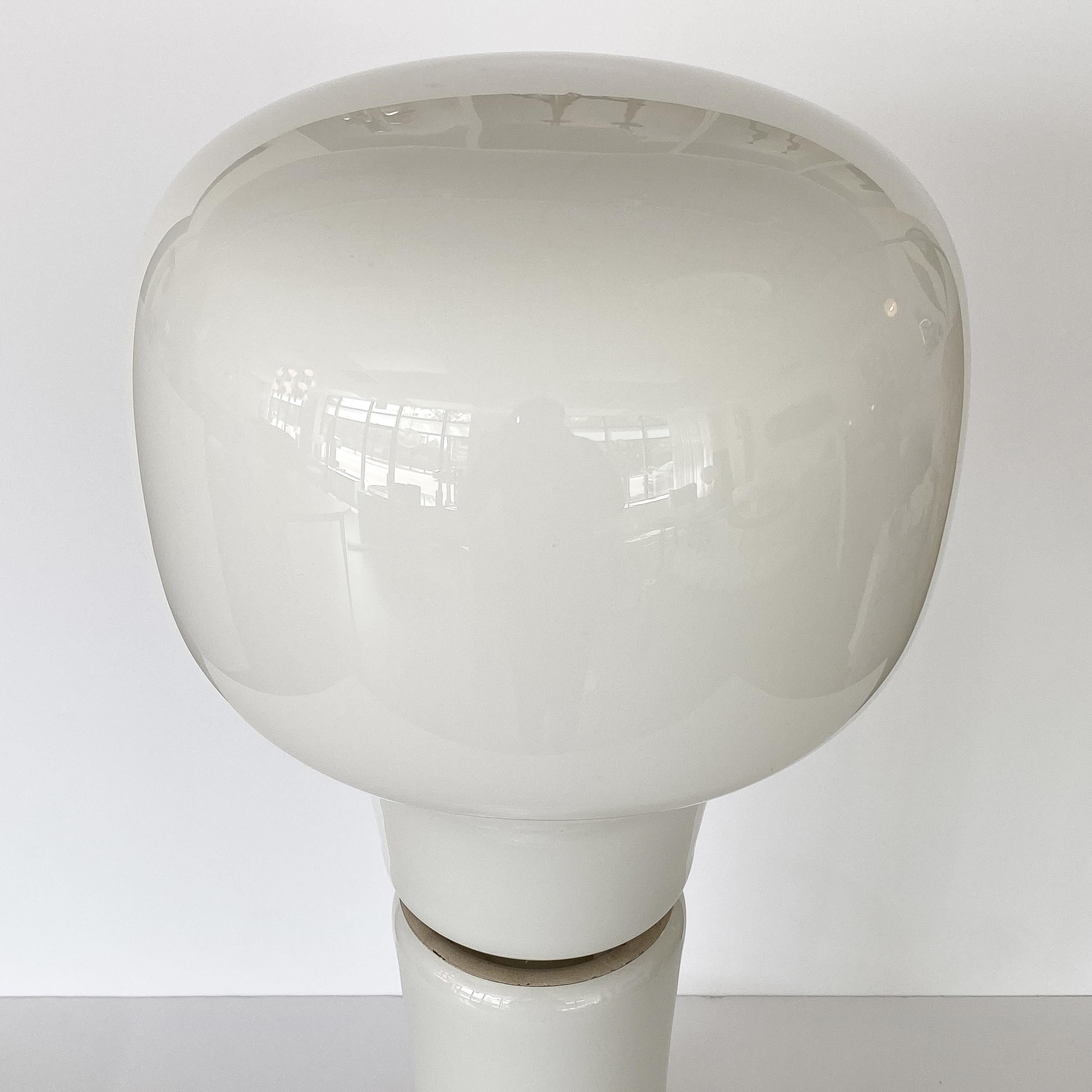 Blown Glass Carlo Nason Sculptural White Murano Glass Table Lamp for Mazzega