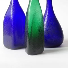 Carlo Nason set of three corroso Murano glass vases for Nason Moretti