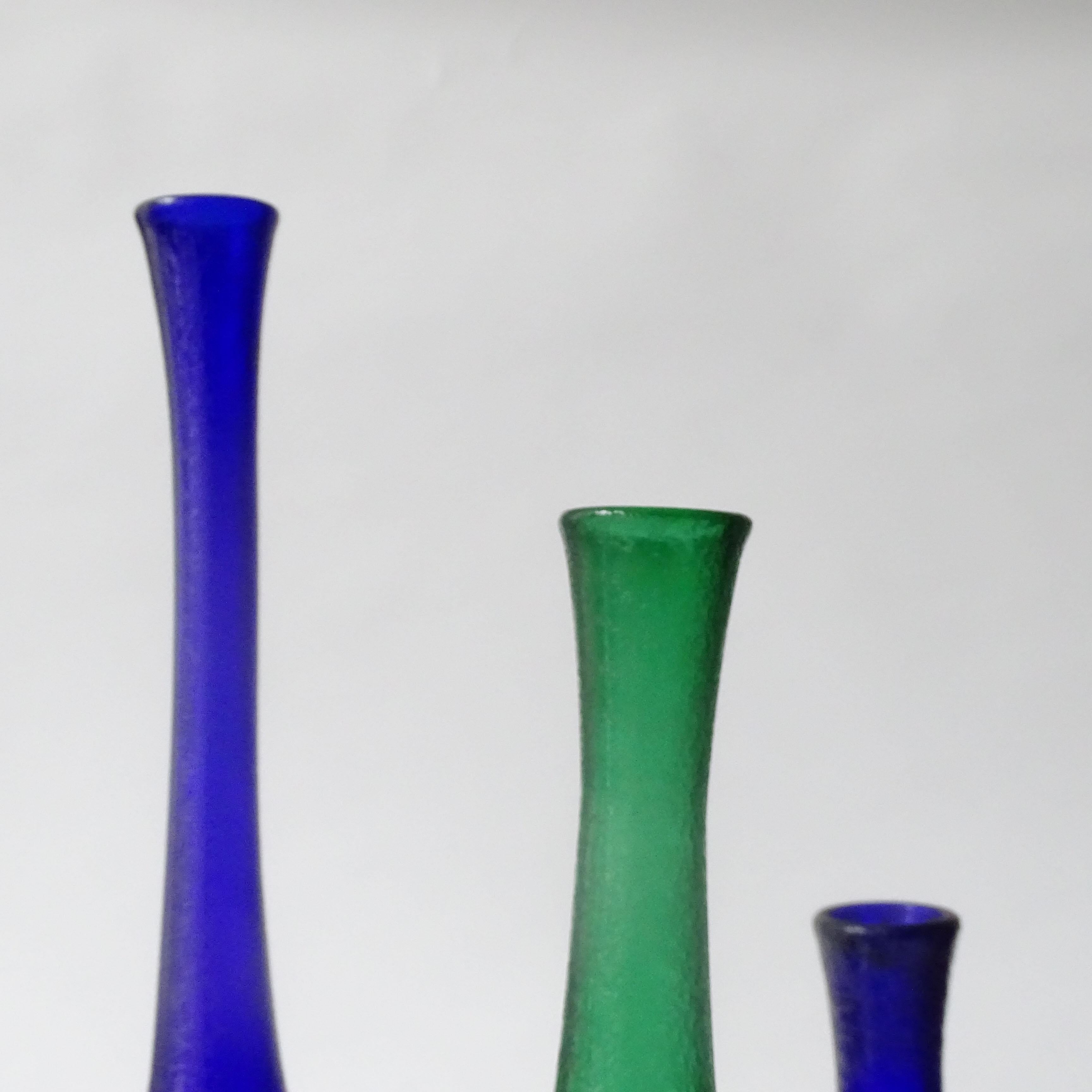 italien Carlo Nason set of three corroso Murano glass vases for Nason Moretti en vente