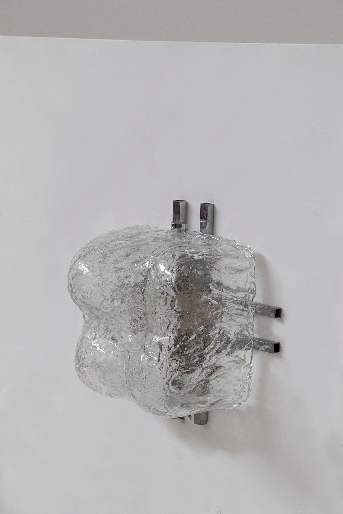 Italian Carlo Nason Set of tre Wall Lamp for Mazzega in Murano Glass