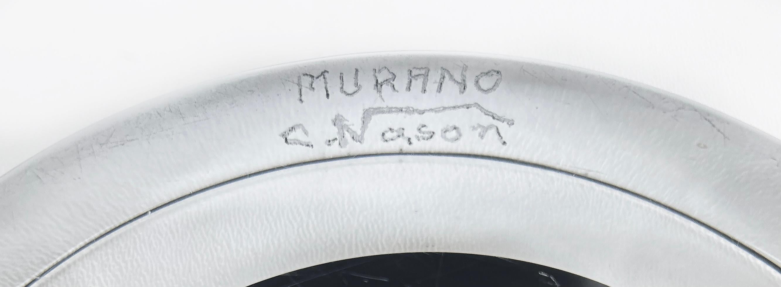 Verre de Murano Carlo Nason Signed Murano Sommerso Glass Ashtray/Catch-all Bowl (Cendrier/bol attrape-tout) en vente