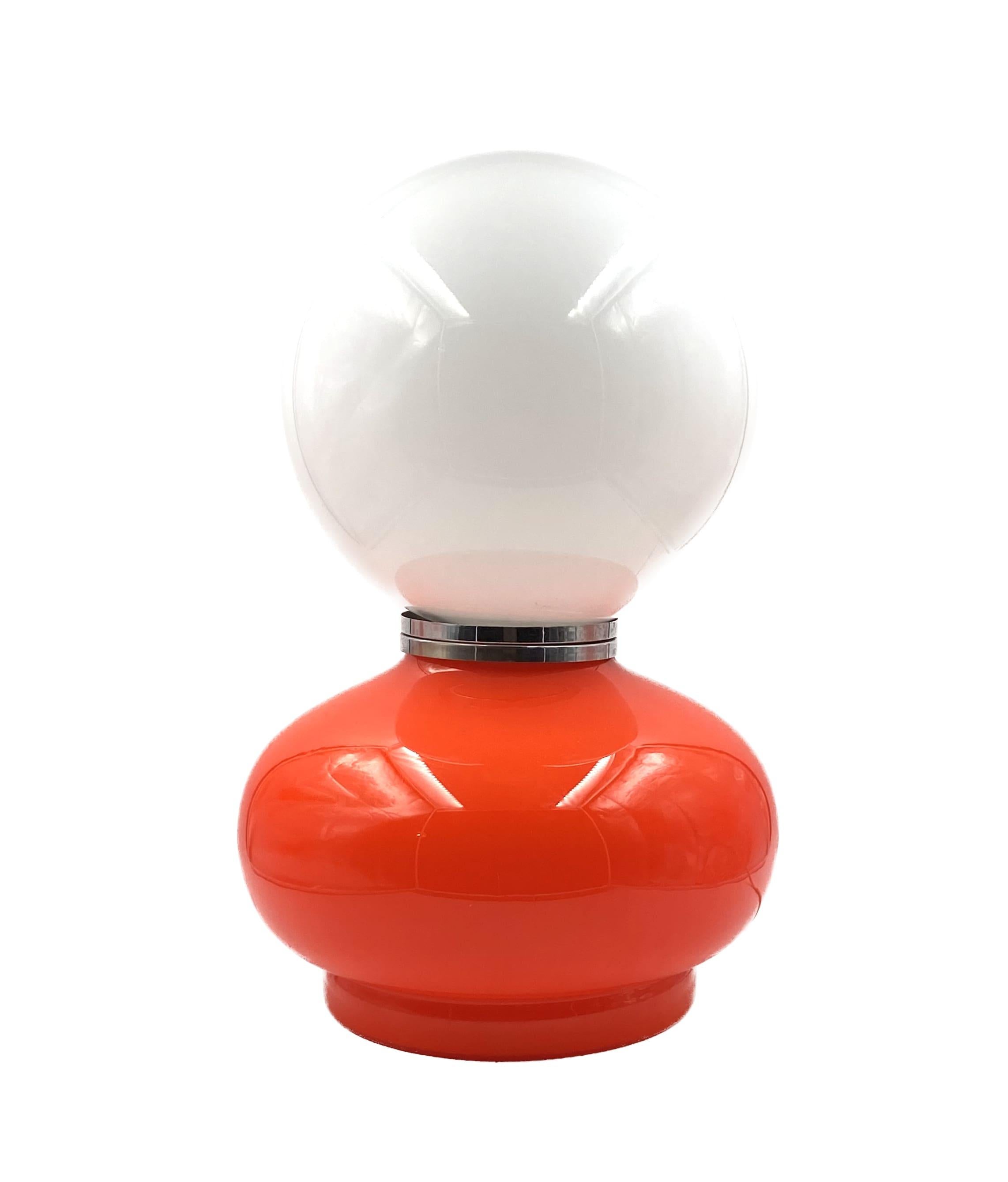 Carlo Nason, Tischlampe aus rotem Muranoglas aus dem Space Age, AV Mazzega, 1970er Jahre im Angebot 8