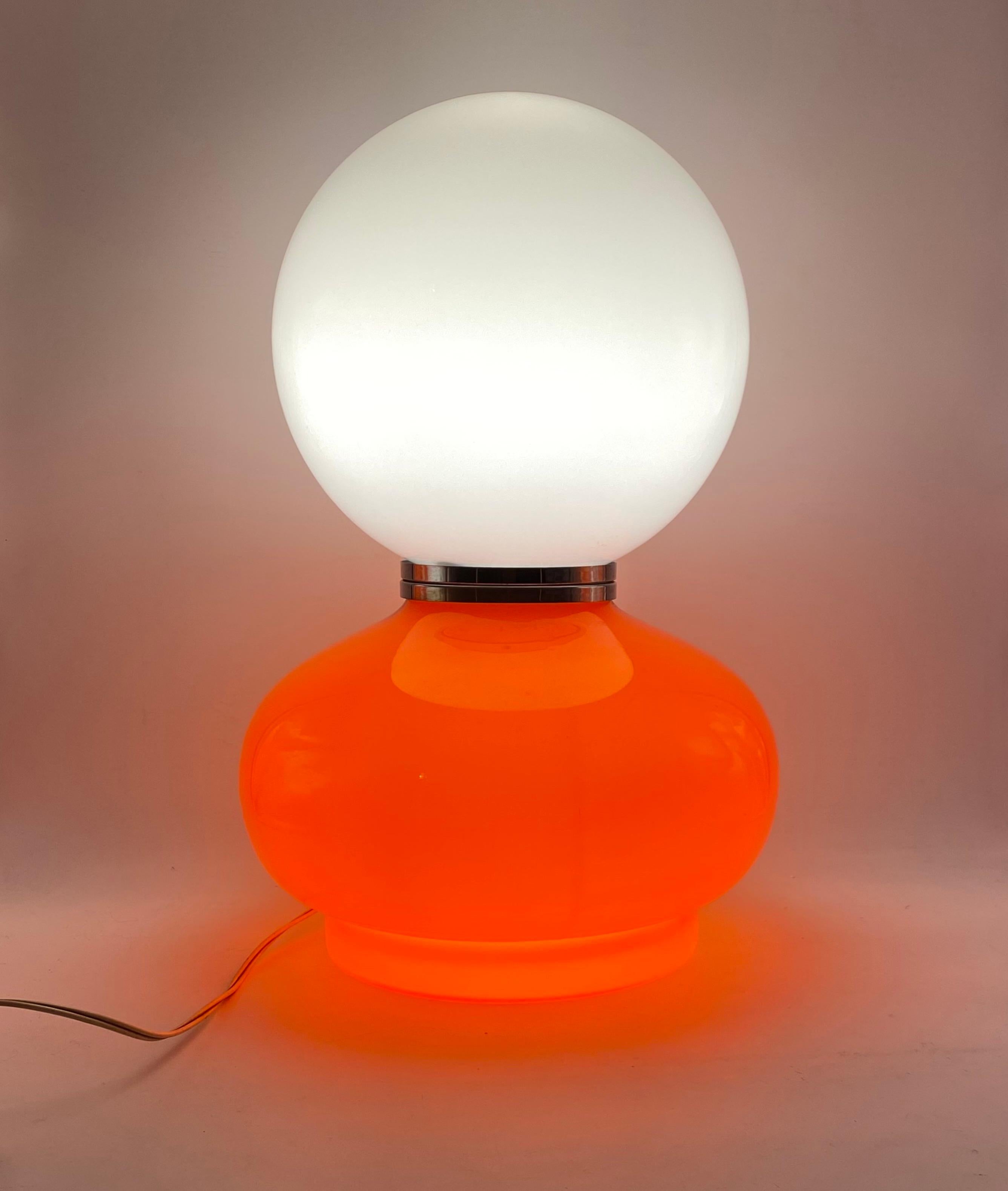 Carlo Nason, Space Age Red Murano Glass Table Lamp, AV Mazzega, 1970s For Sale 11