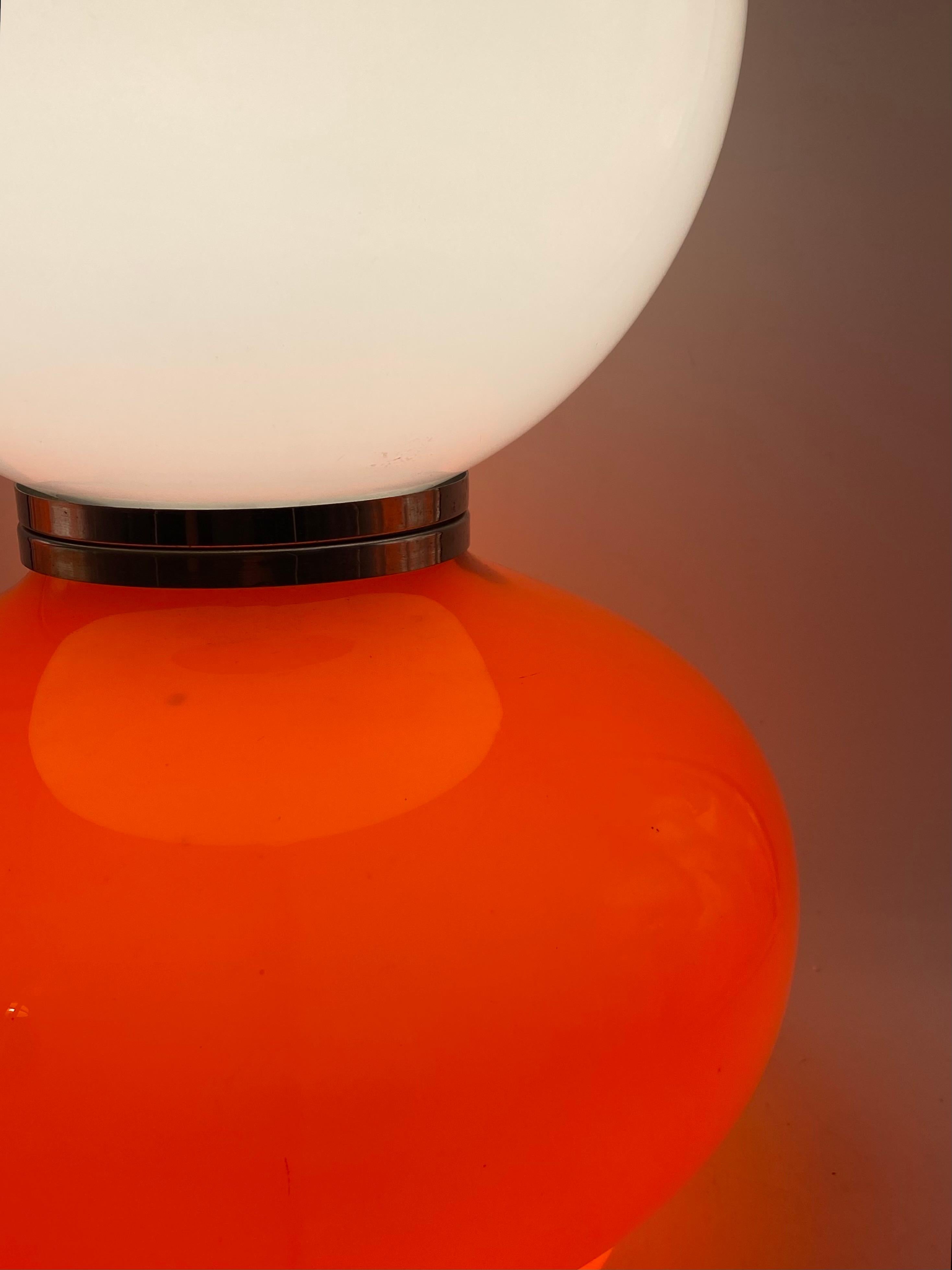 Carlo Nason, Tischlampe aus rotem Muranoglas aus dem Space Age, AV Mazzega, 1970er Jahre im Angebot 12