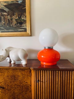 Carlo Nason, Space Age Red Murano Glass Table Lamp, AV Mazzega, 1970s