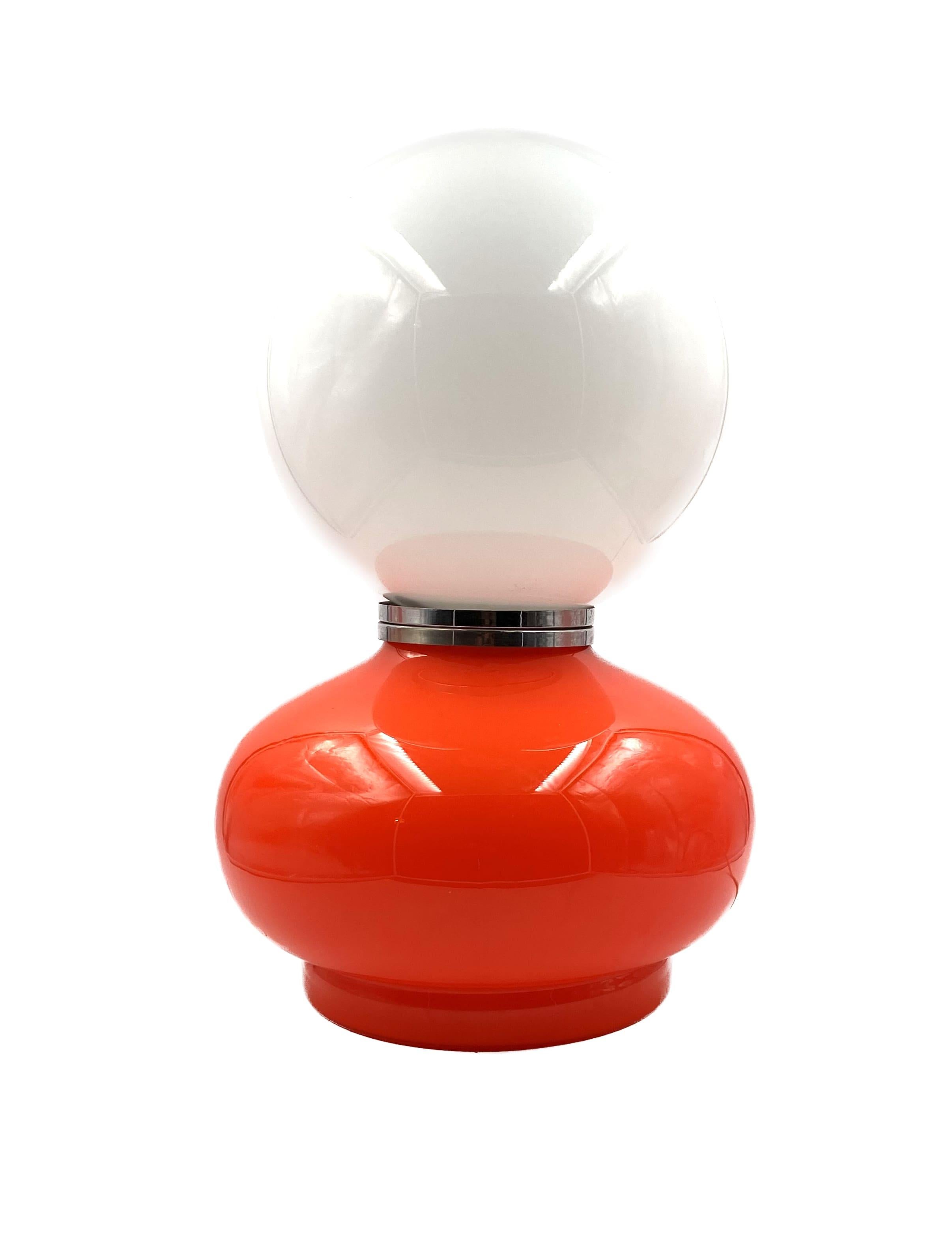 Carlo Nason, Tischlampe aus rotem Muranoglas aus dem Space Age, AV Mazzega, 1970er Jahre im Angebot 3