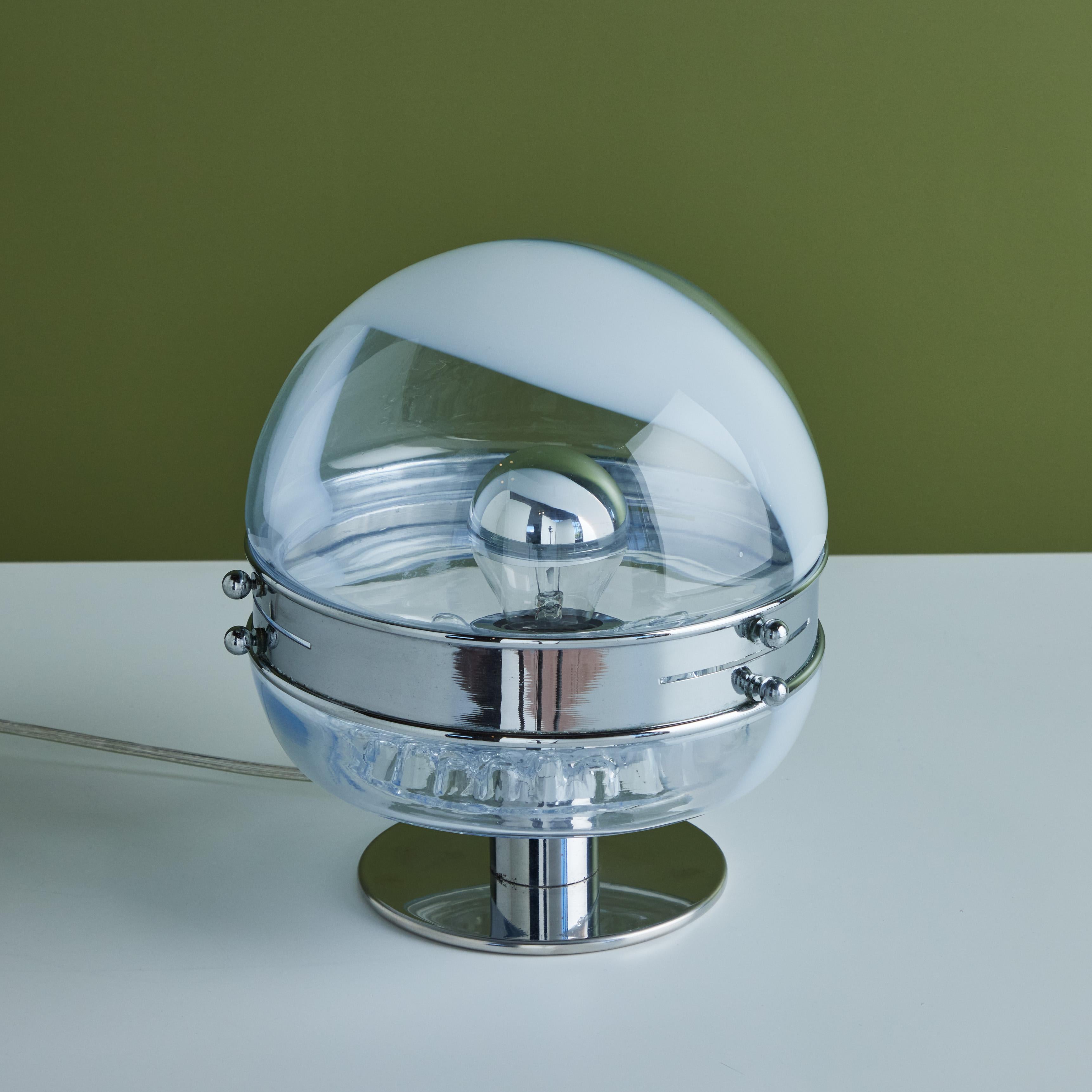Carlo Nason: Tischlampe „Stalagmiti“ aus Glas und Chrom (Geblasenes Glas) im Angebot