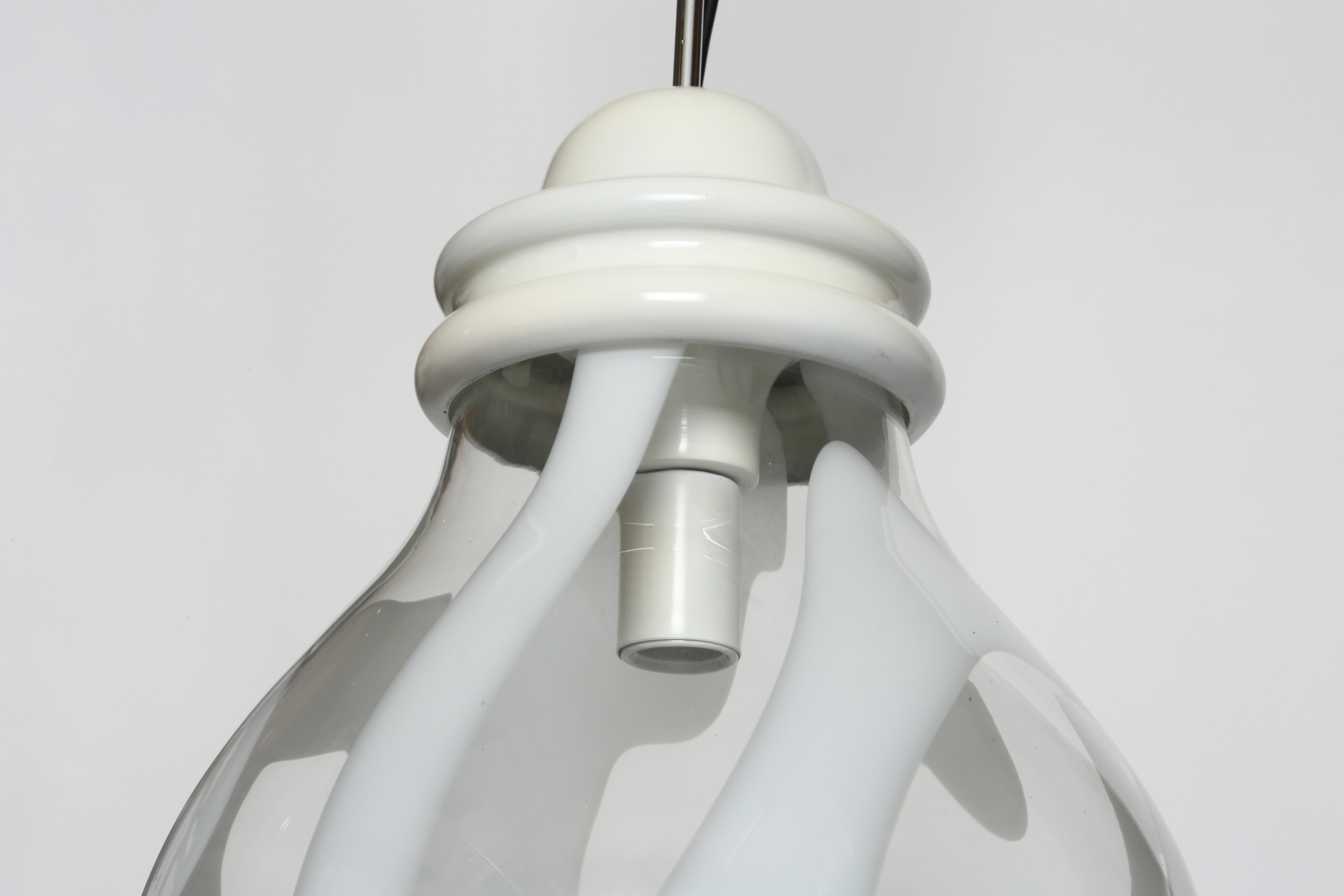 Pendente da soffitto in vetro di Murano in stile Carlo Nason, Italia circa anni '70 in vendita 1