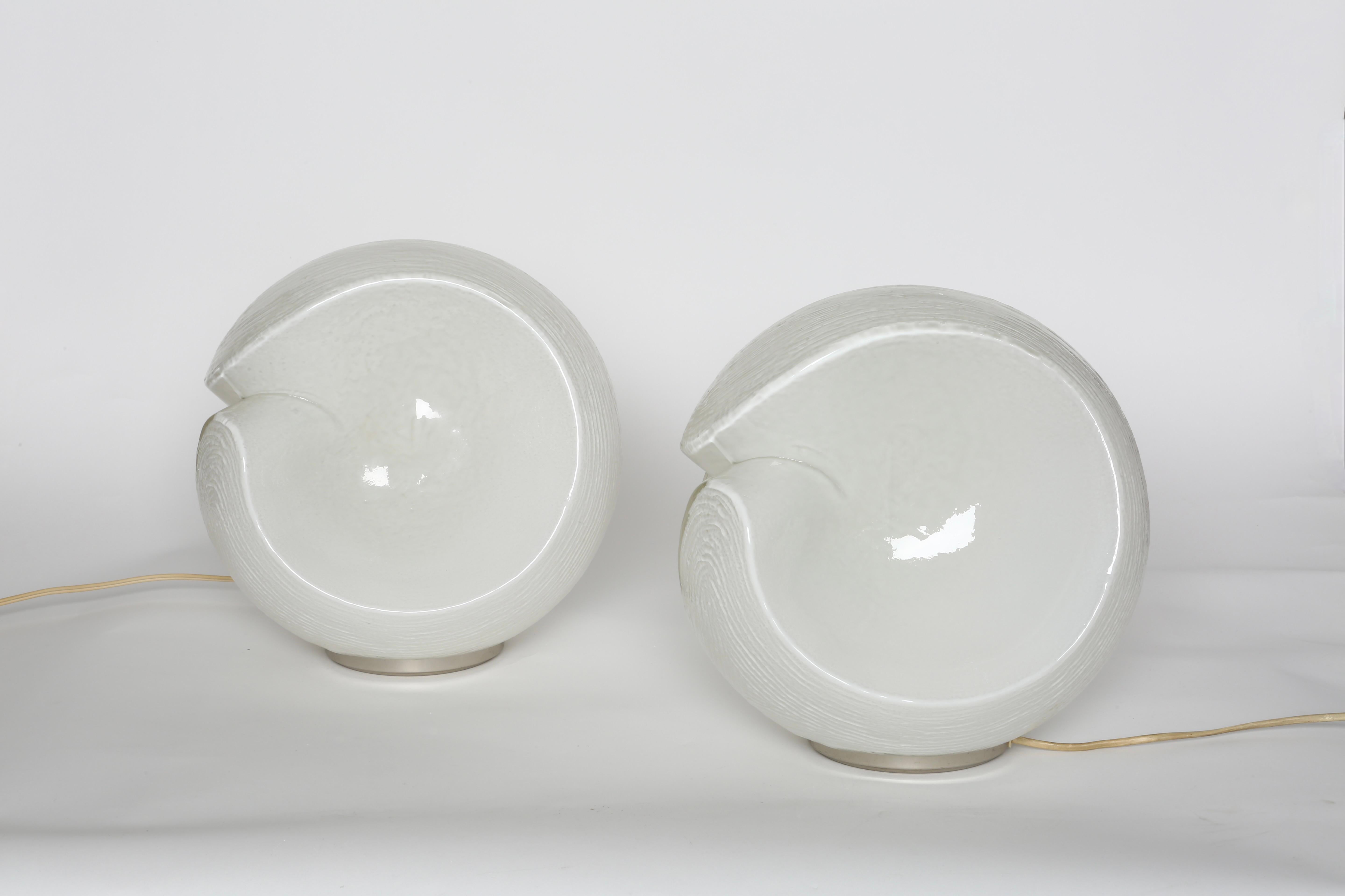 Metal Carlo Nason style table lampa, a pair For Sale