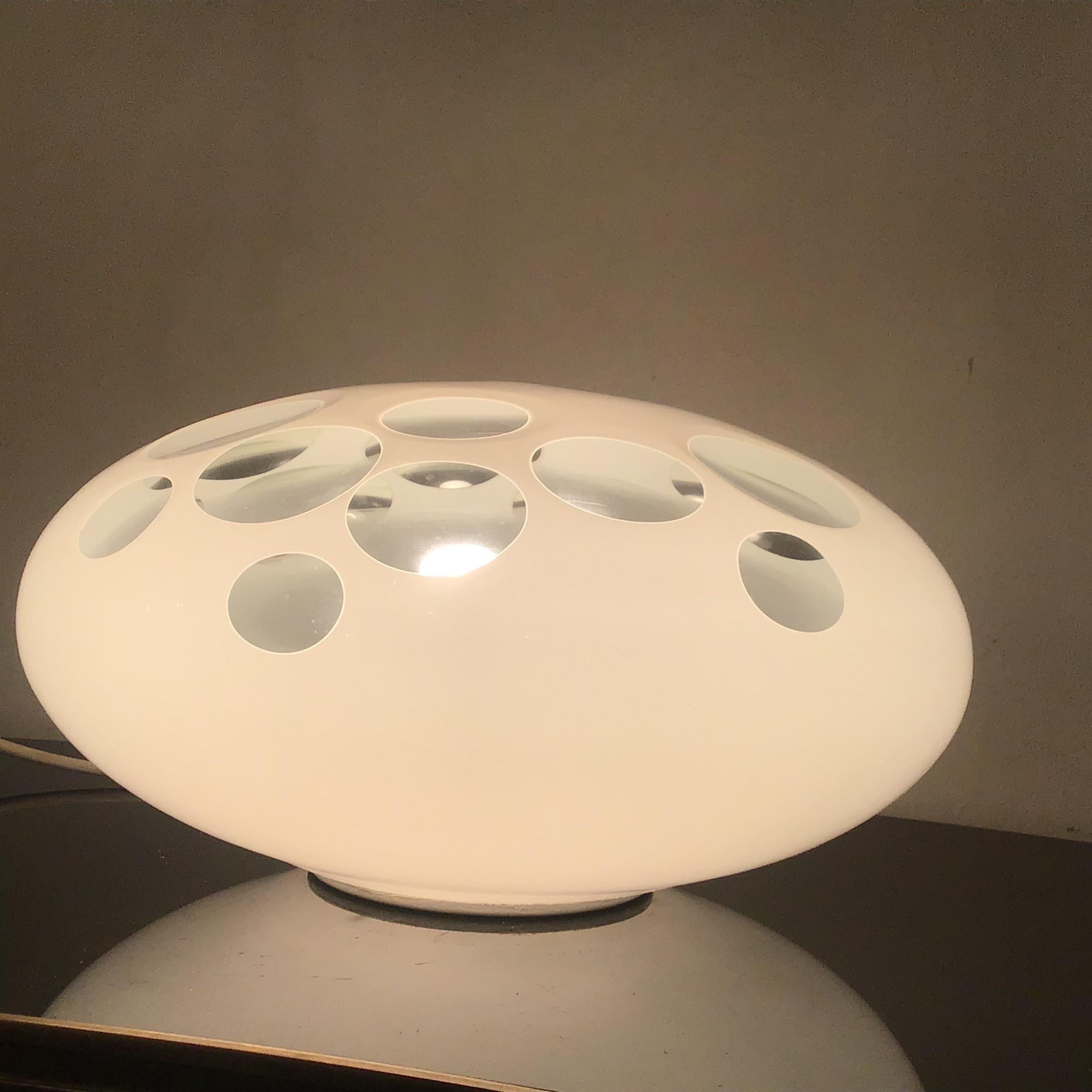 Italian Carlo Nason Table Lamp Murano Glass Metal 1968 Italy For Sale