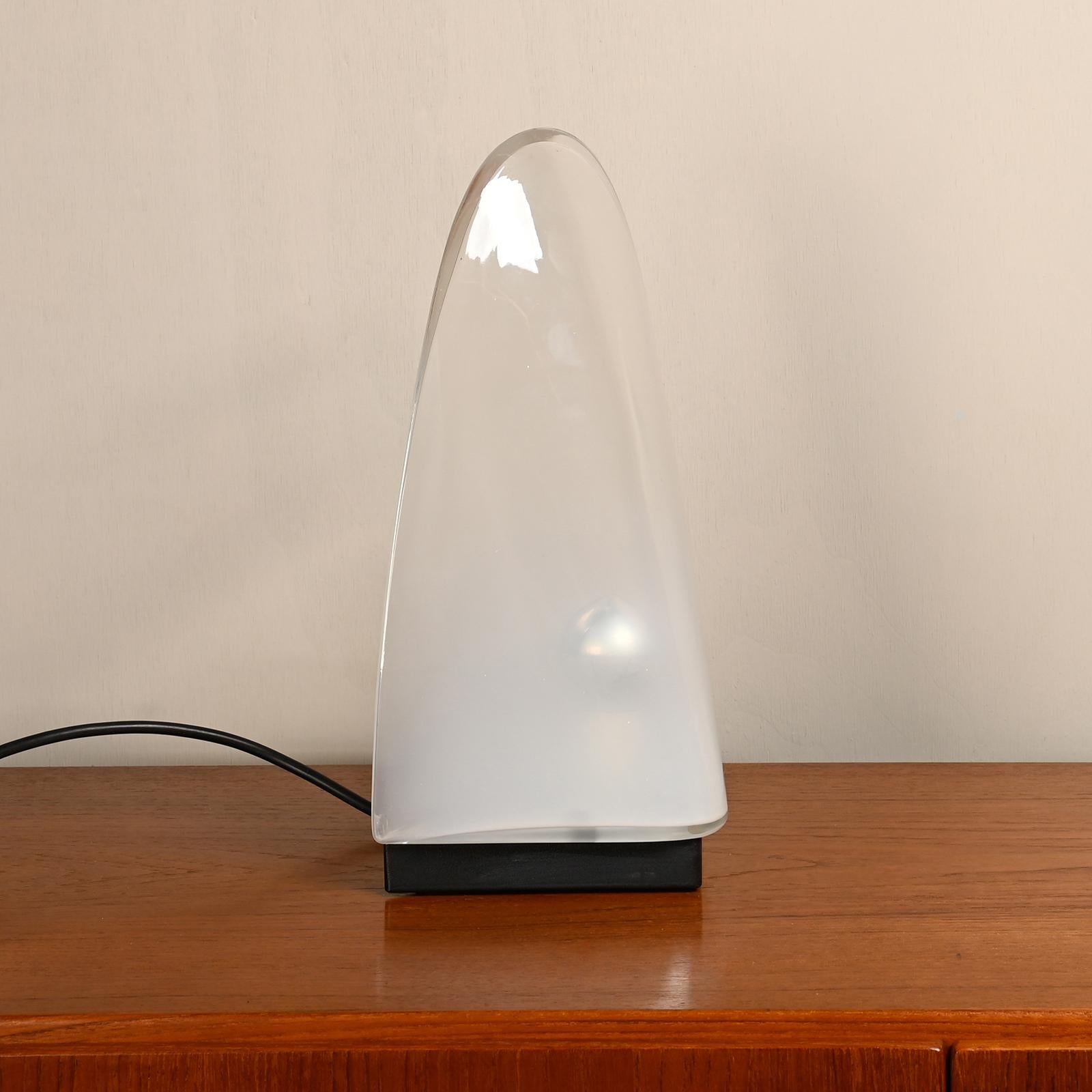 Italian Carlo Nason table or bedside lamp with Murano Glass for Mazzega, Italy 1970's For Sale