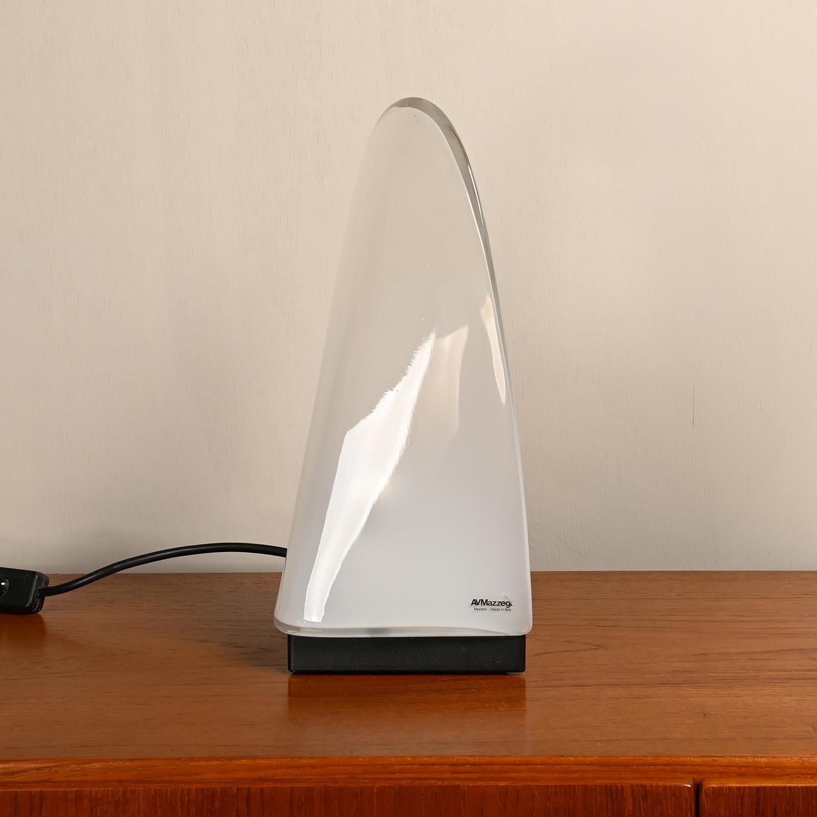 Late 20th Century Carlo Nason table or bedside lamp with Murano Glass for Mazzega, Italy 1970's For Sale