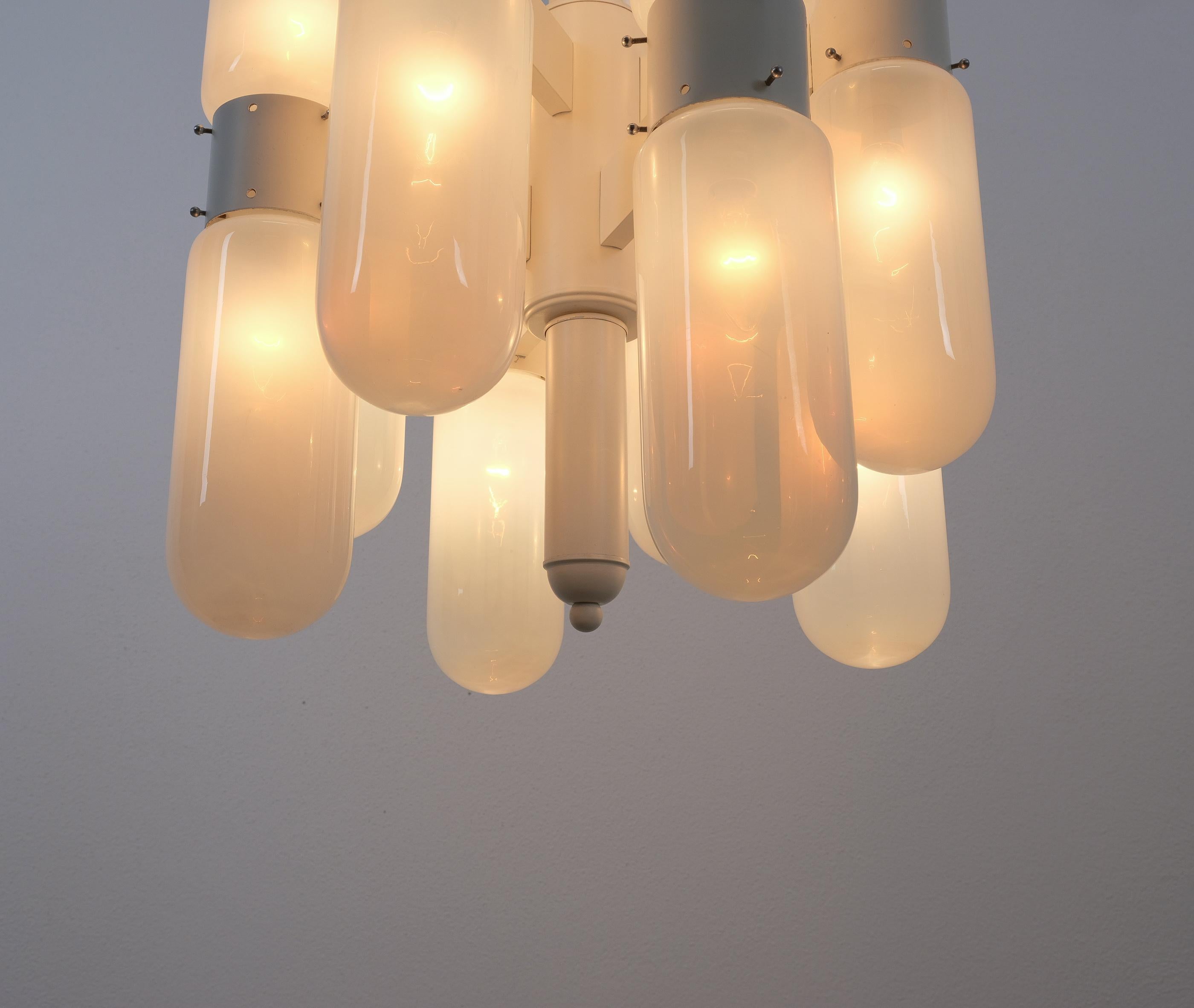 Ottone Carlo Nason Lampadario in vetro a siluro Mazzega, Italia, 1960 in vendita