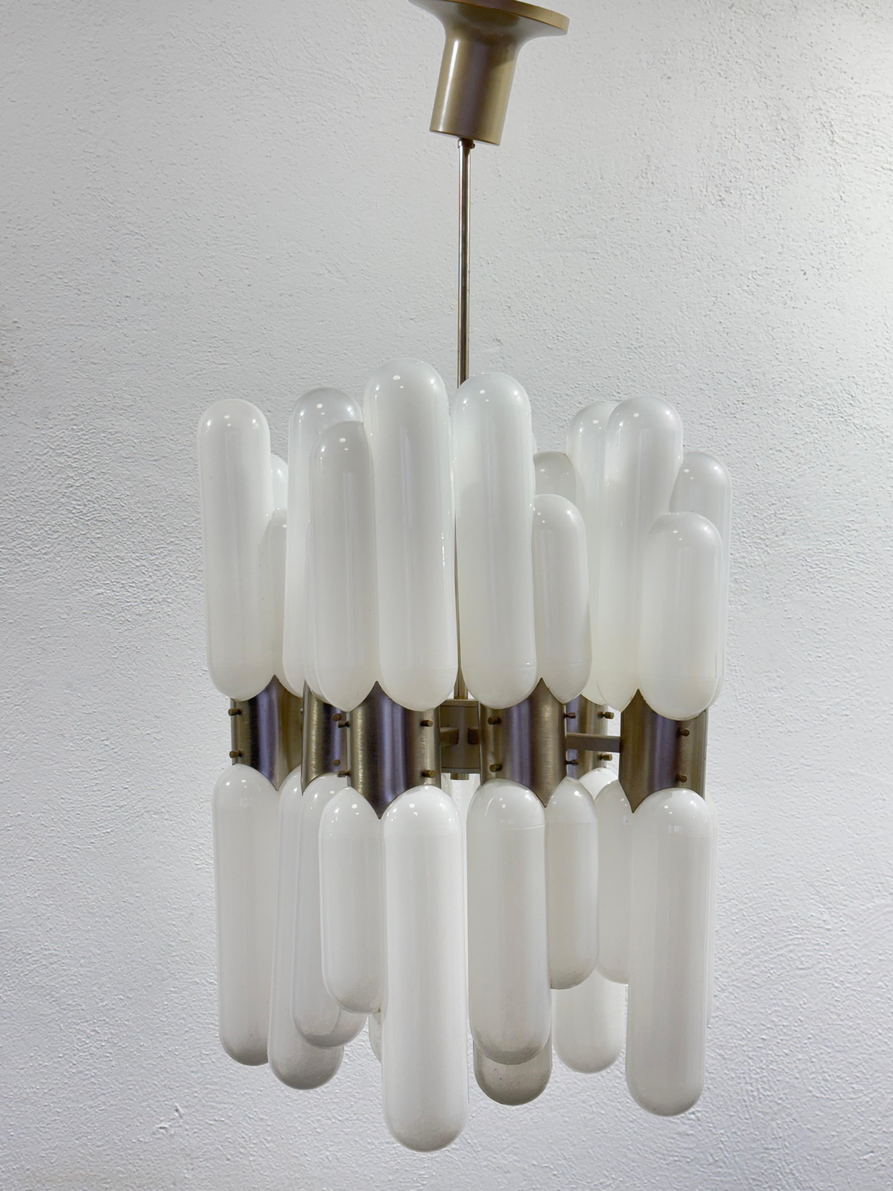 Carlo Nason Torpedo Mazzega Chandelier 16 lights 1960's Rare Vintage Design For Sale 5