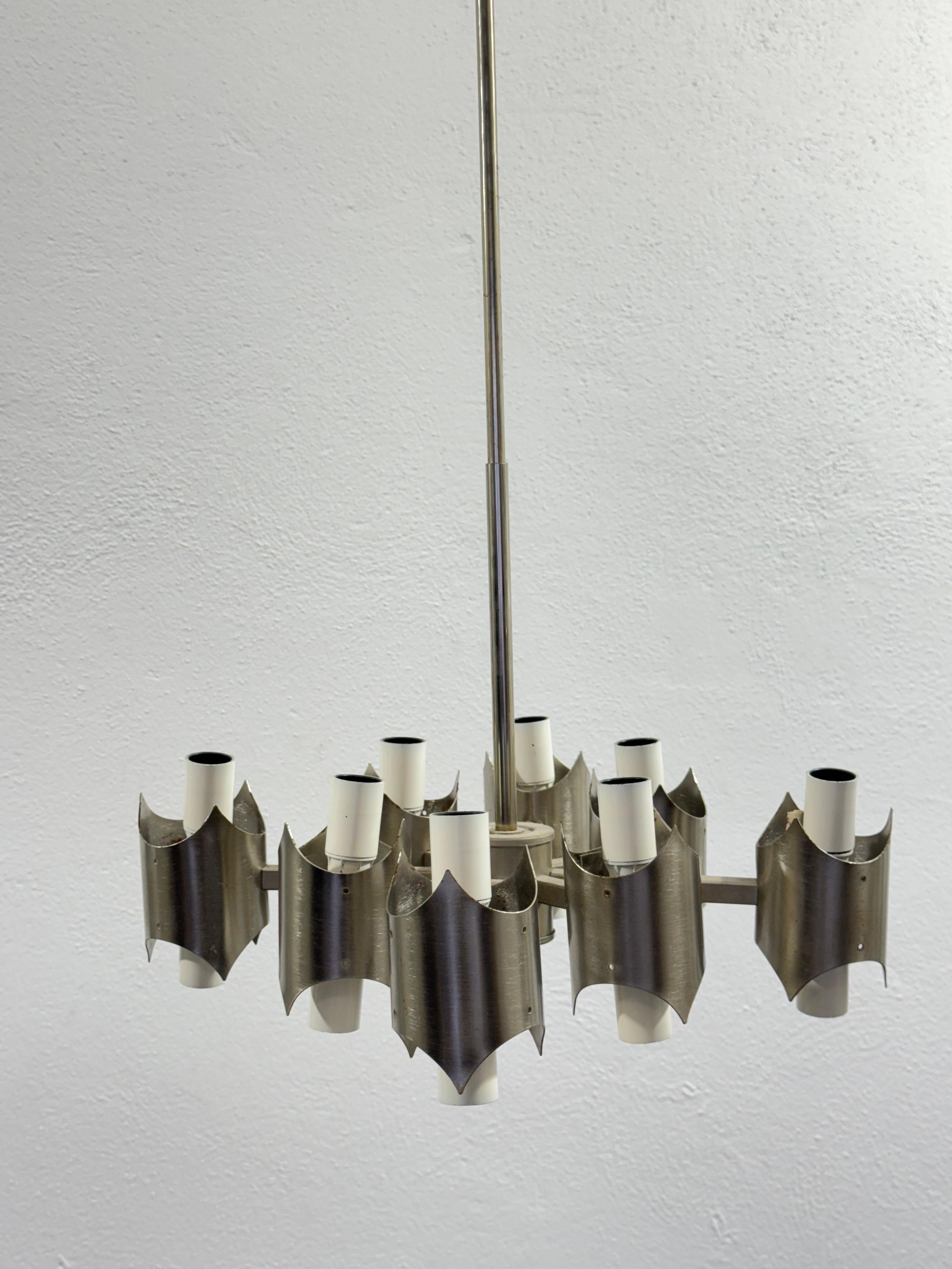 Carlo Nason Torpedo Mazzega Chandelier 16 lights 1960's Rare Vintage Design For Sale 6