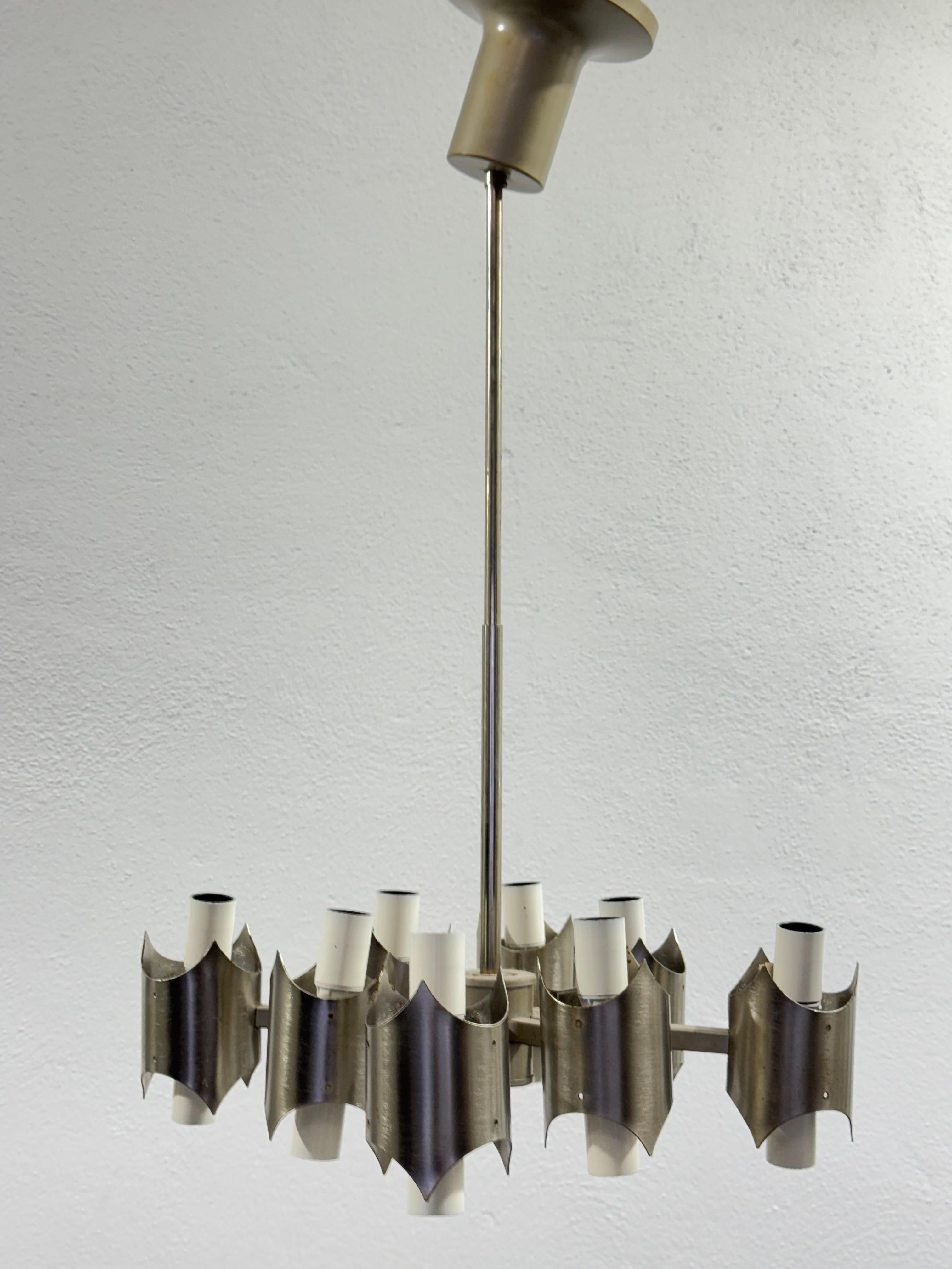 Carlo Nason Torpedo Mazzega Chandelier 16 lights 1960's Rare Vintage Design For Sale 7