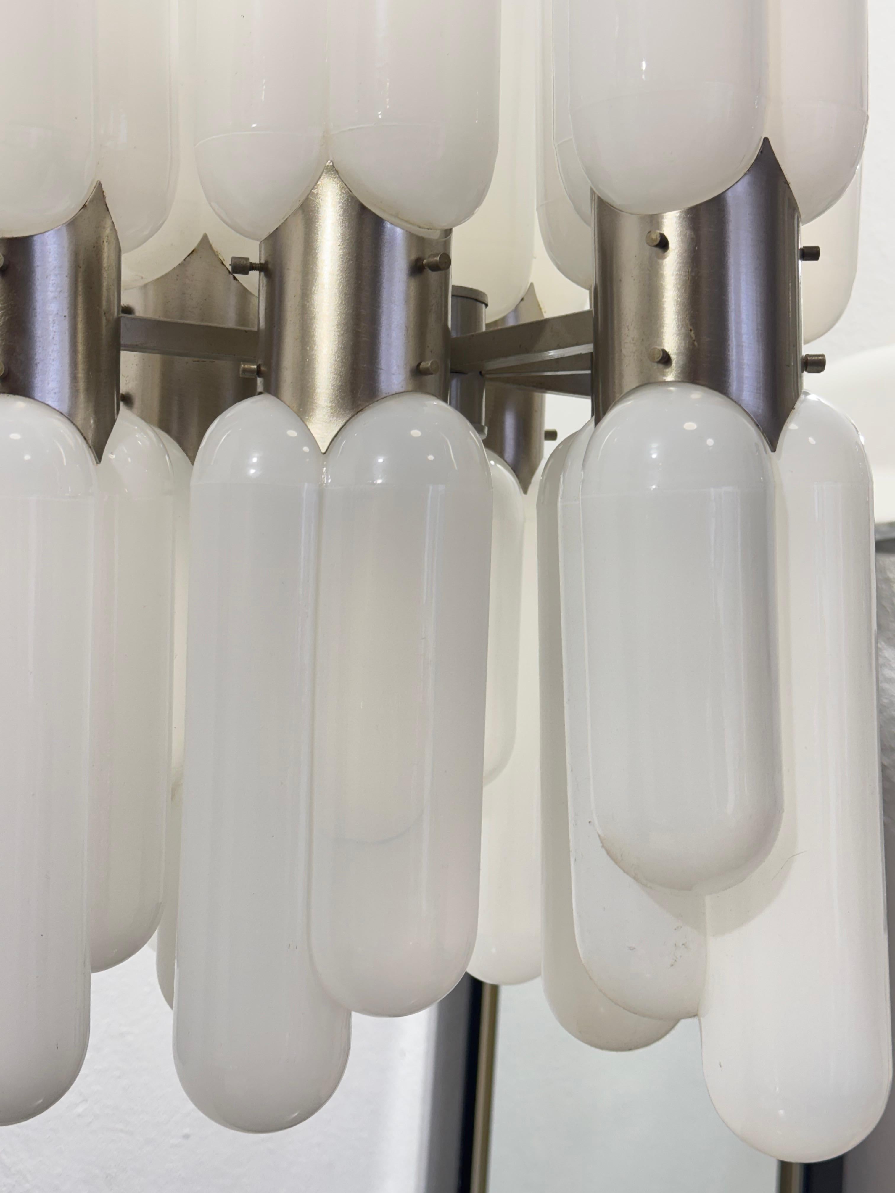 Carlo Nason Torpedo Mazzega Chandelier 16 lights 1960's Rare Vintage Design For Sale 2