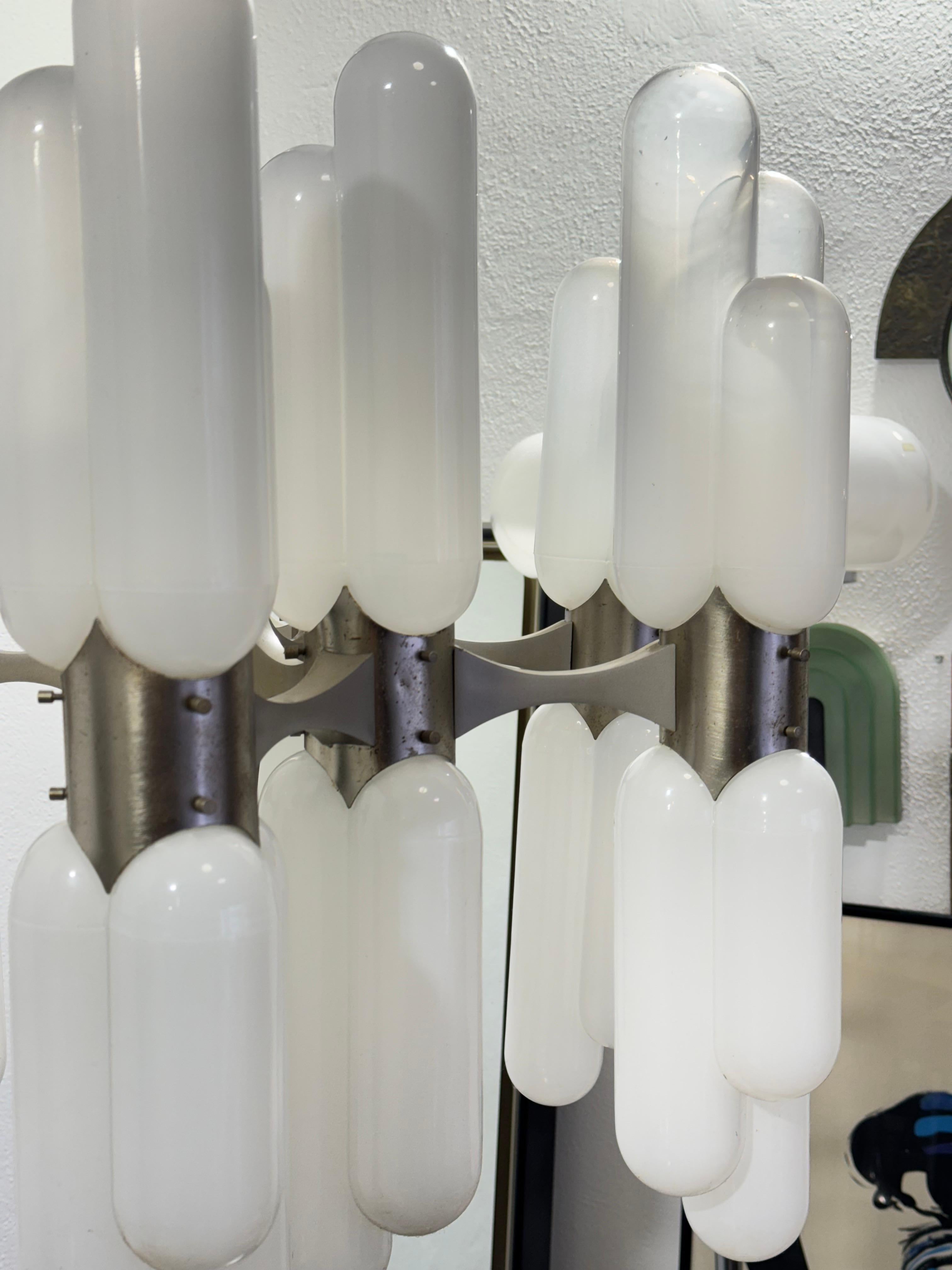 Carlo Nason Torpedo Mazzega Chandelier 18 lights 1960's Rare Vintage Design For Sale 6