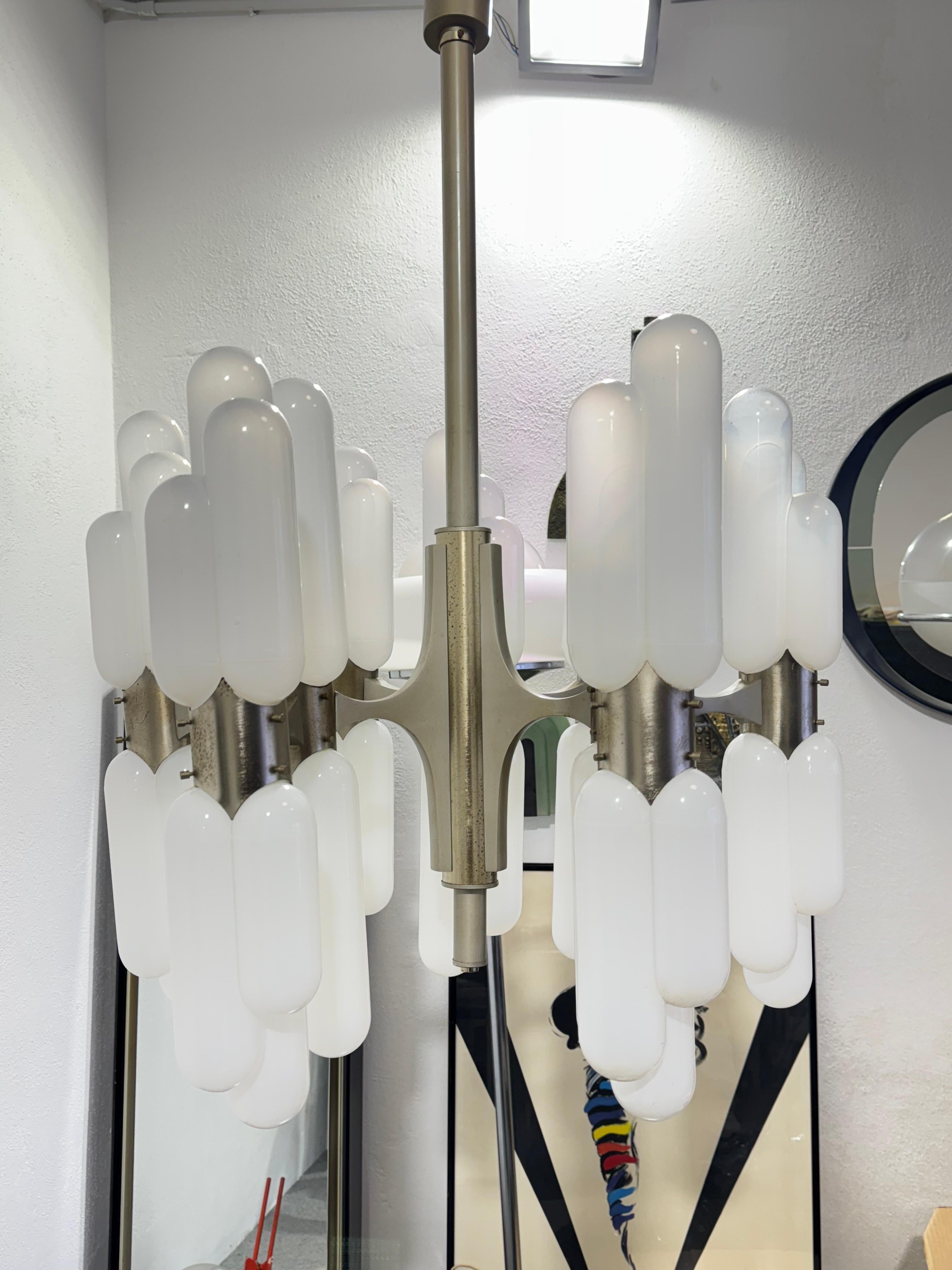 Carlo Nason Torpedo Mazzega Chandelier 18 lights 1960's Rare Vintage Design For Sale 8