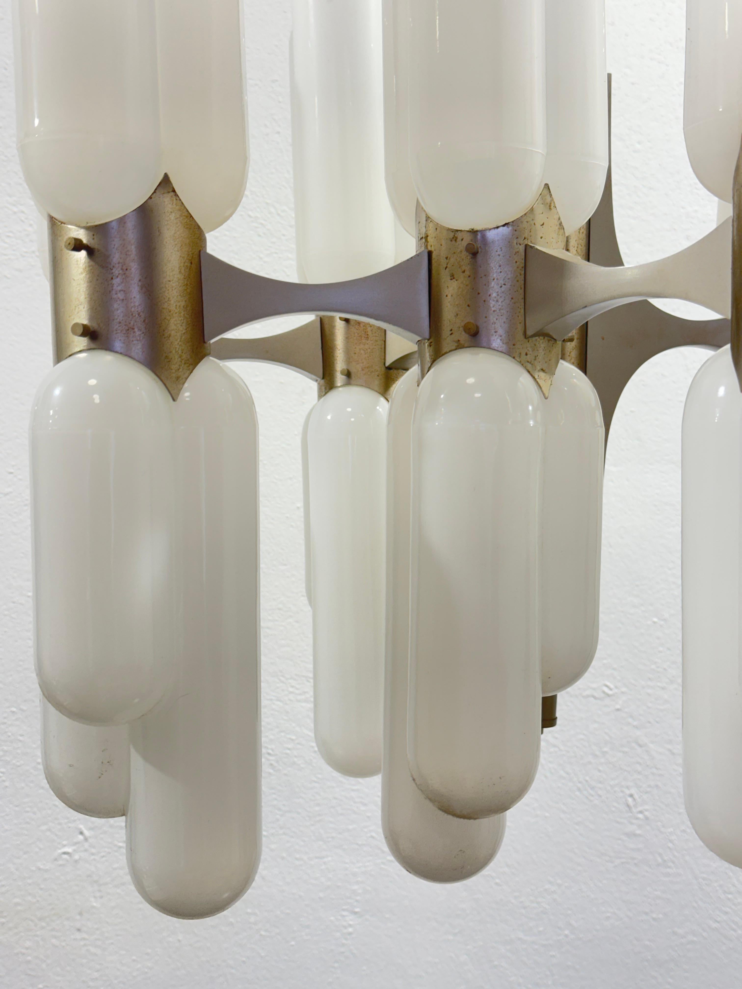 Carlo Nason Torpedo Mazzega Chandelier 18 lights 1960's Rare Vintage Design For Sale 1