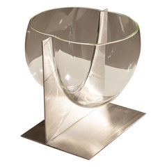 Carlo Nason Vase S509 aus Glas und Stahl, Italien, 1960er Jahre