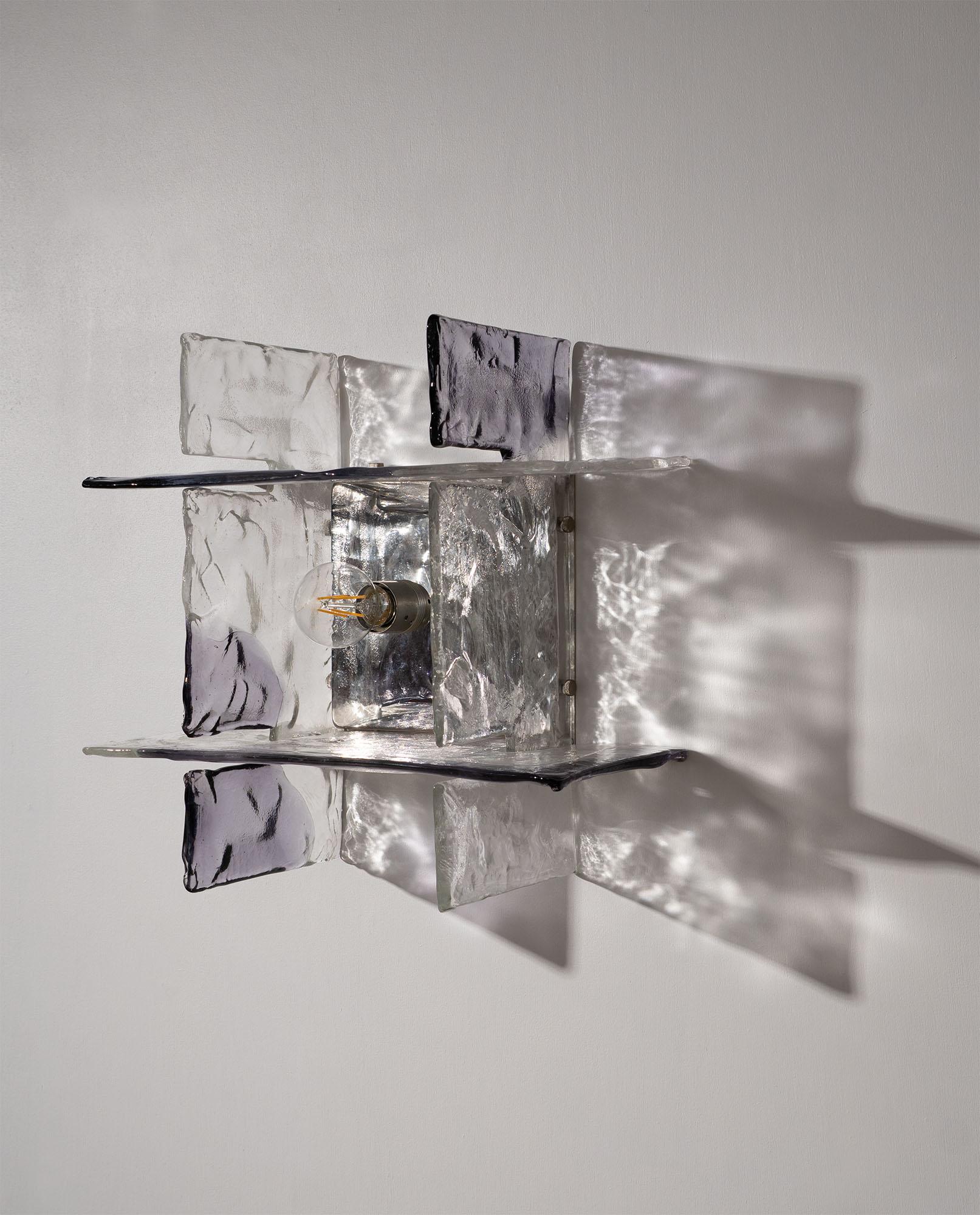 Aplique de pared Carlo Nason, modelo LP269, fabricado por Mazzega, años 70 Moderno de mediados de siglo en venta